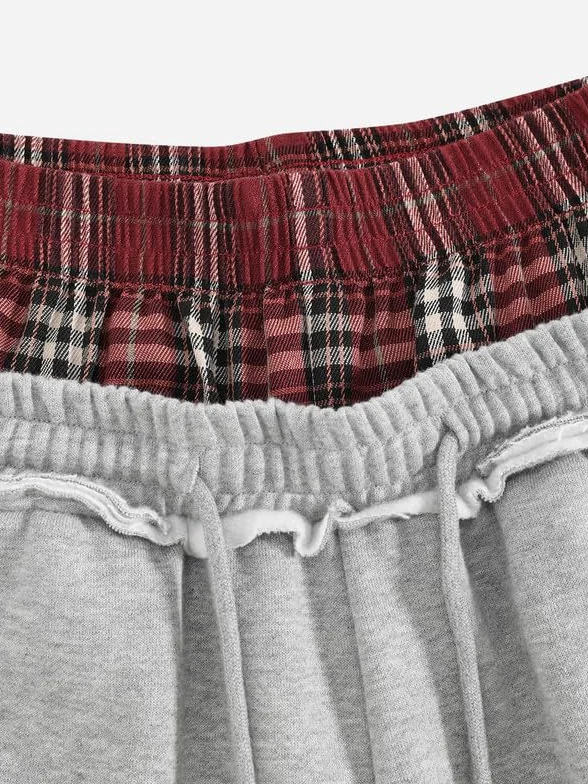 Aelfric Eden Baggy szorty męskie Y2K w kratkę patchwork oversize spodnie rekreacyjne hip-hop