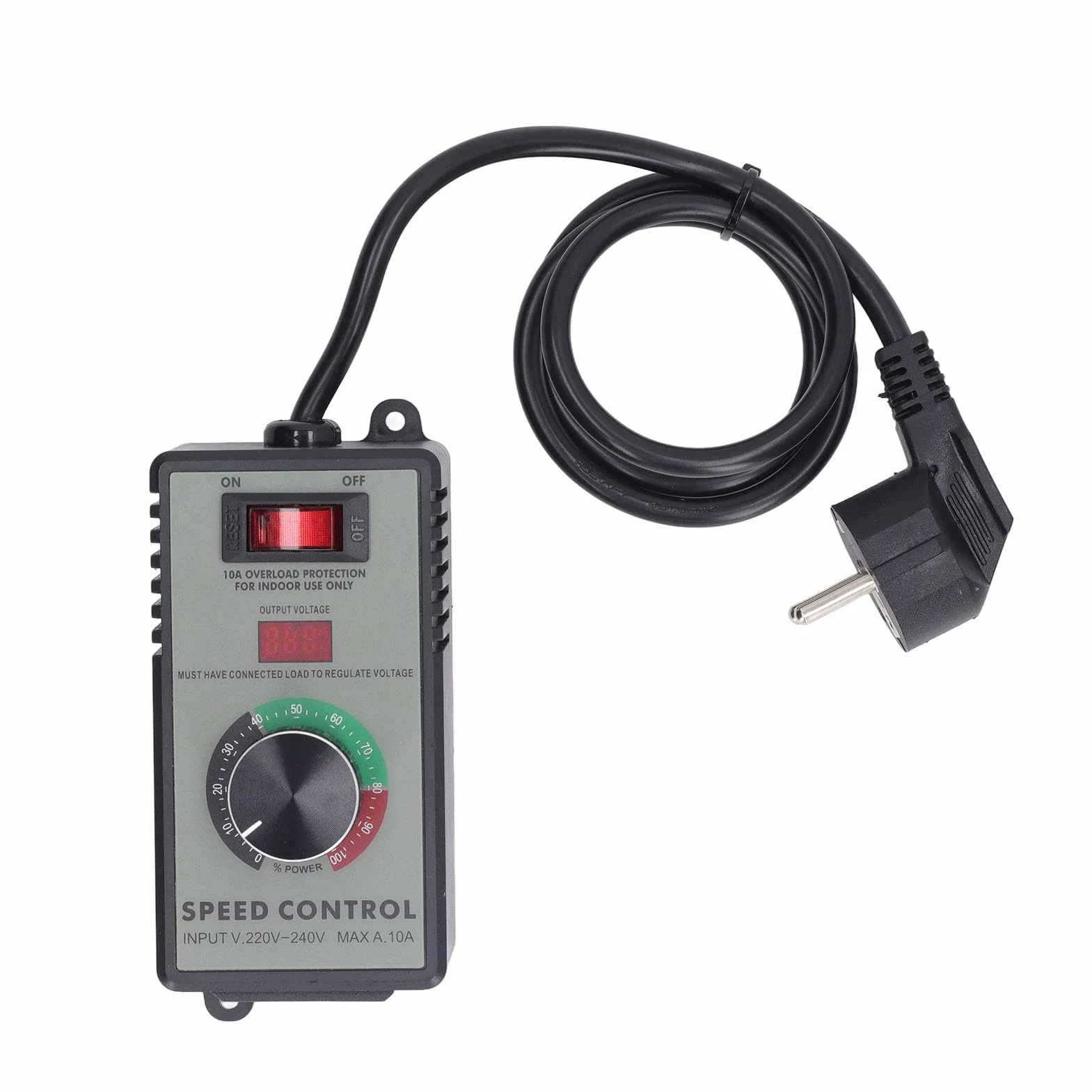 Regulator Prędkości Silnika AC 4000 W Materiał ABS Elektroniczny Regulator Napięcia 220-240 V do 0-220 V 10 A Reostat Regulator Zmiennej Prędkości Bezstopniowa Regulacja Prędkości