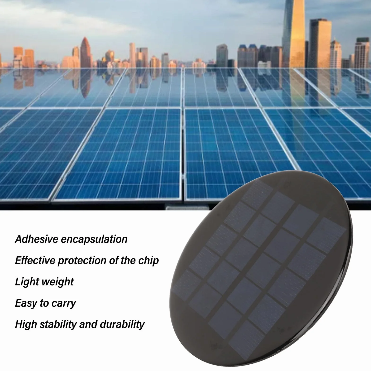Mini okrągły panel ogniw słonecznych 1,1 W 5 V 120 mm akumulator 3,7 V mały moduł ogniw słonecznych z polikrystalicznego krzemu