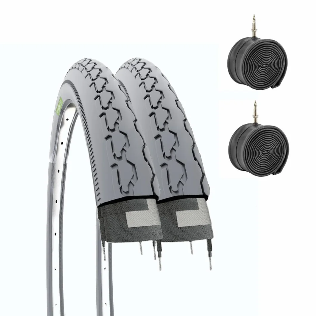 2 x POKRYWA 24 X 1 3/8 (37-540) + Izby Powietrzne Szare Okładki Wózek/Krzesło Rolkowe EBA24GXE