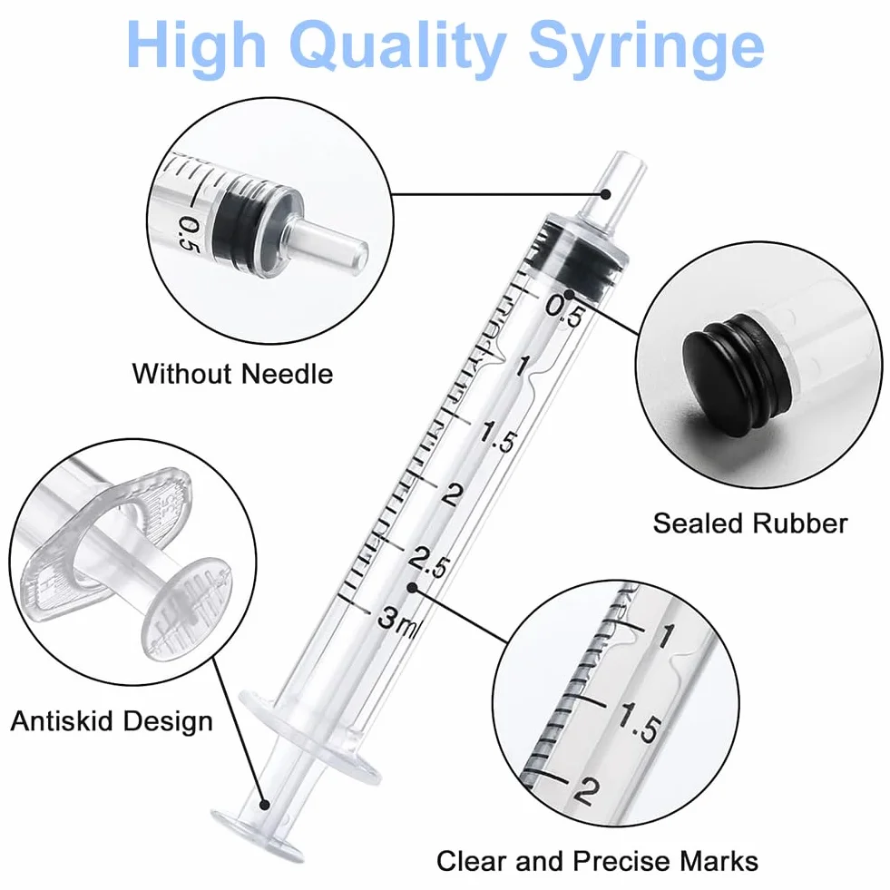 Strzykawka z tworzywa sztucznego, jednorazowa strzykawka 3 ml, 5 ml, 10 ml, strzykawka do karmy, plastikowa strzykawka, strzykawka bez igły, strzykawki do pomiaru płynów, strzykawki do karmienia