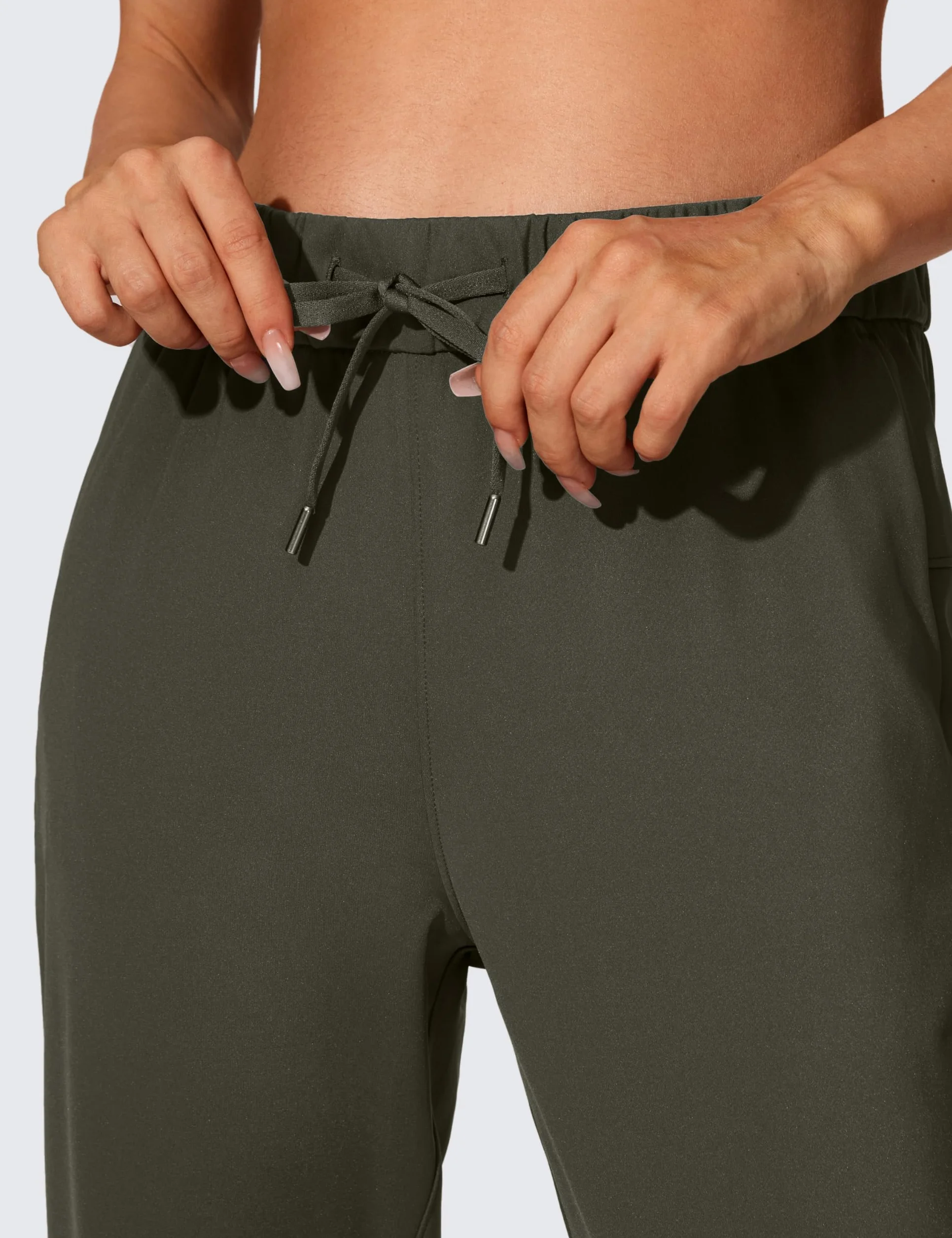 CRZ YOGA Damskie Spodnie Dresowe Ze Stretchem I Sznurkiem Joggers Spodnie Na Co Dzień Z Kieszeniami