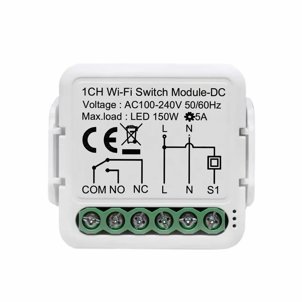 1 kanał DC12 V 24 V AC 100-240 V Tuya Smart Life app suchy kontakt WiFi Smart przekaźnik moduł przełączający, współpraca z Alexa Google Home