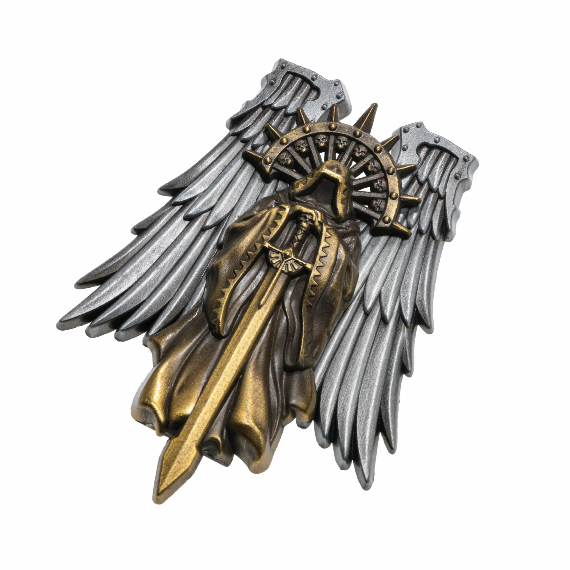 Starforged Warhammer 40K Dark Angels Seal of Duty Emble of Inner Circle Broszka, mała, stal stopowa, bez kamienia szlachetnego