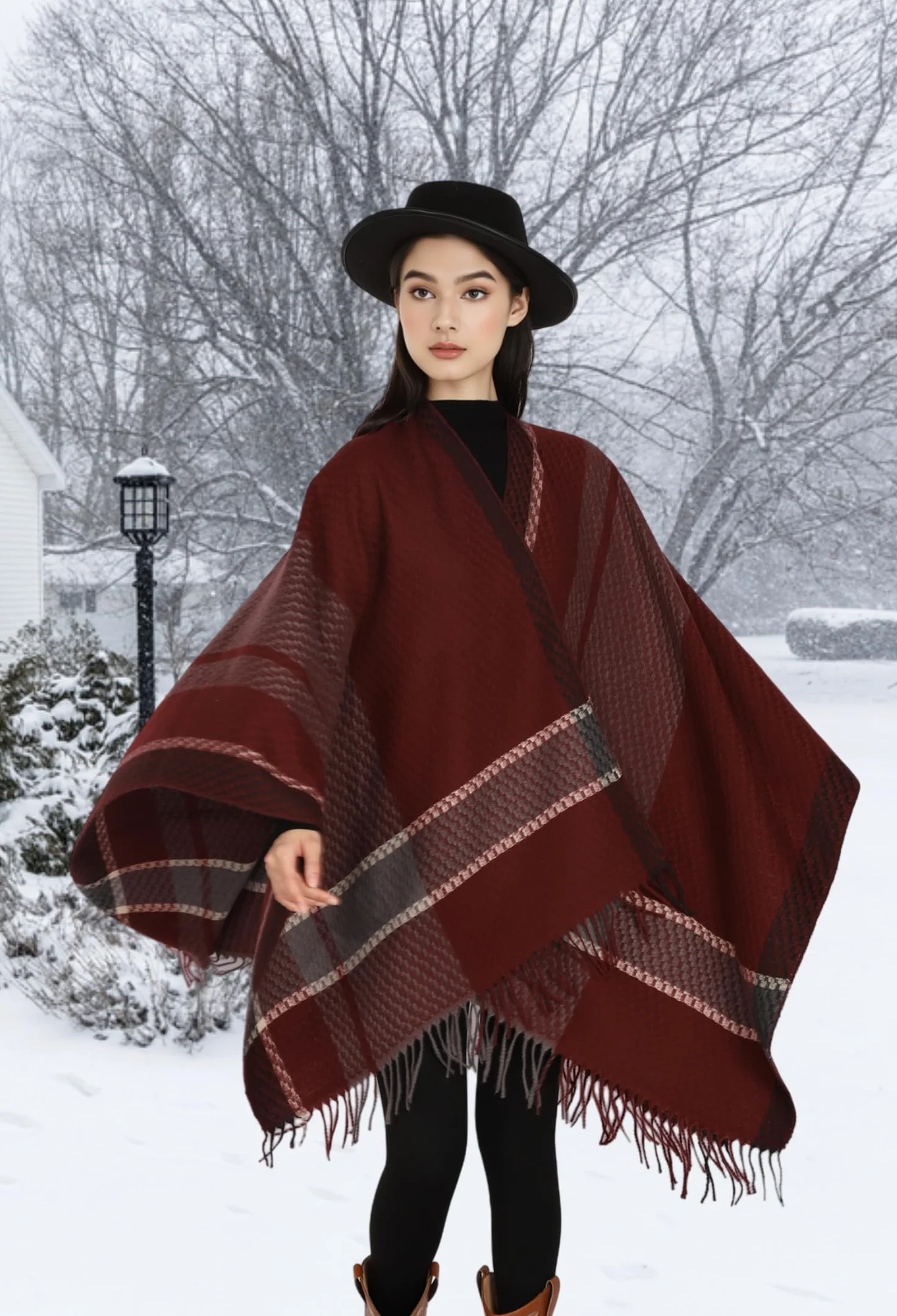 Szalowe Owijania dla Kobiet, Miękki Poncho-Peleryna z Otwartym Przodem, Oversize Sweter-Szalik na Wieczór, Ślub, Przyjęcie, Podróż