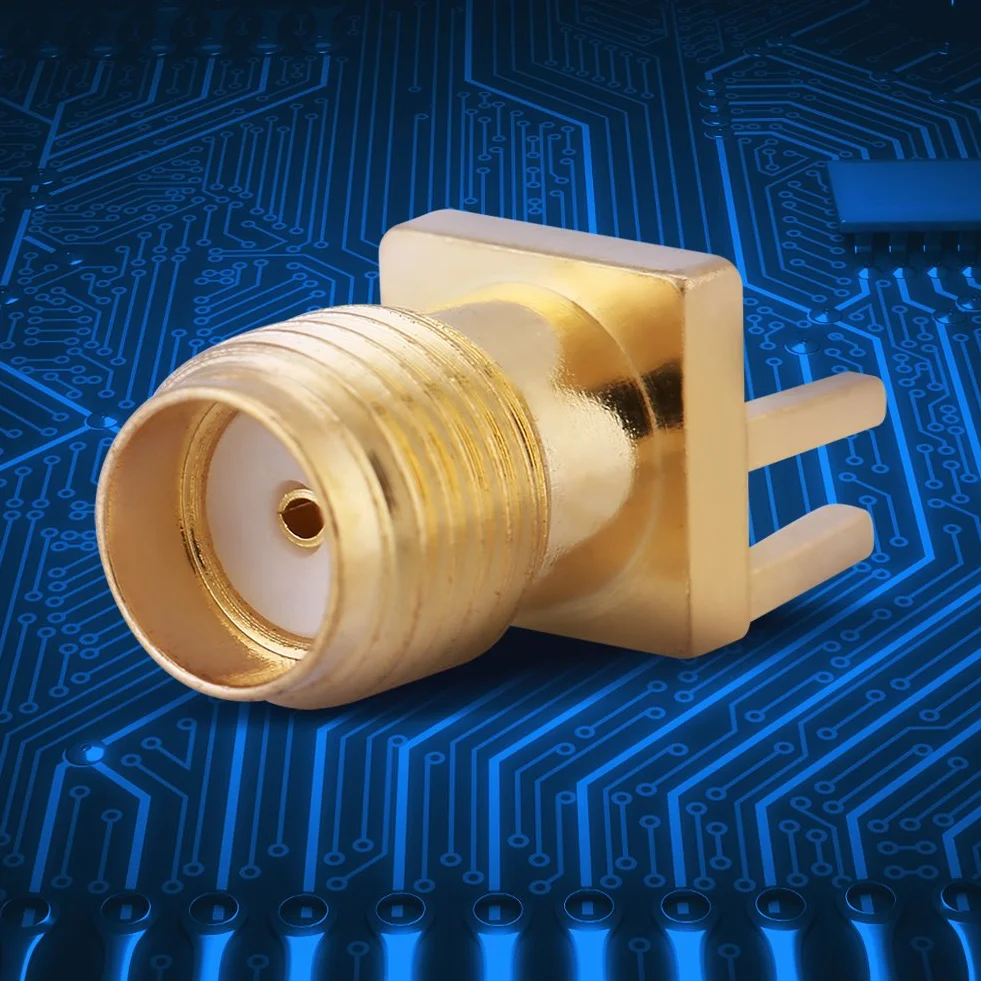 Zestaw 10 mosiężnych gniazd żeńskich SMA na 50 Ohm RF PCB, złącze SMA do urządzeń bezprzewodowych, sprzęt do transmisji naziemnej i system