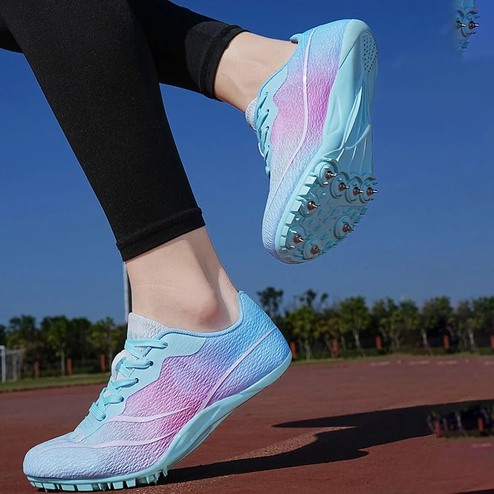 Sportowe buty do biegania Kolce Buty Męskie Damskie oddychające 8 Nails Lekkoatletyka Trampki antypoślizgowe Buty treningowe Sprint Wyścigi na torze Kolce Jump Sneaker Profesjonalne konkursowe,35-45EU