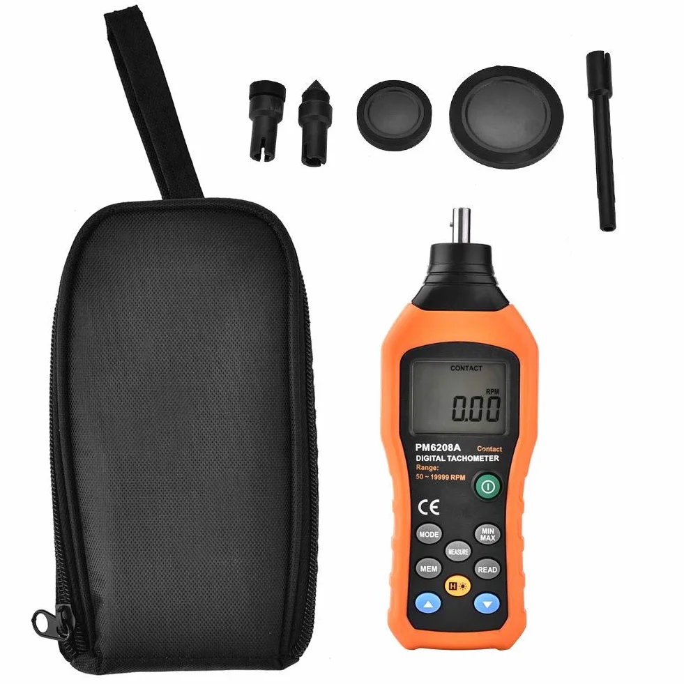 Obrotomierz cyfrowy, PEAKMETER PM6208A Typ styku Obrotomierz cyfrowy Silnik z podświetleniem LCD Dokładność Wskaźnik prędkości Tester ręczny