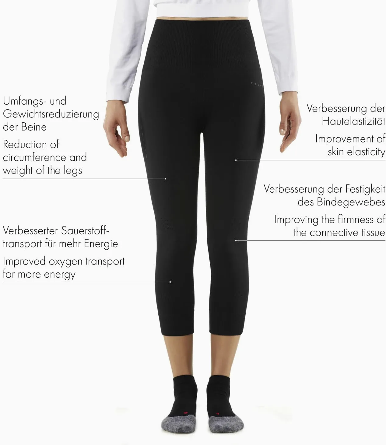 FALKE Cellulite Control 7/8 Włóczka Funkcyjna Zapobiegająca Magazynowaniu Wody, 1 Sztuka - Rajstopy Kobiety