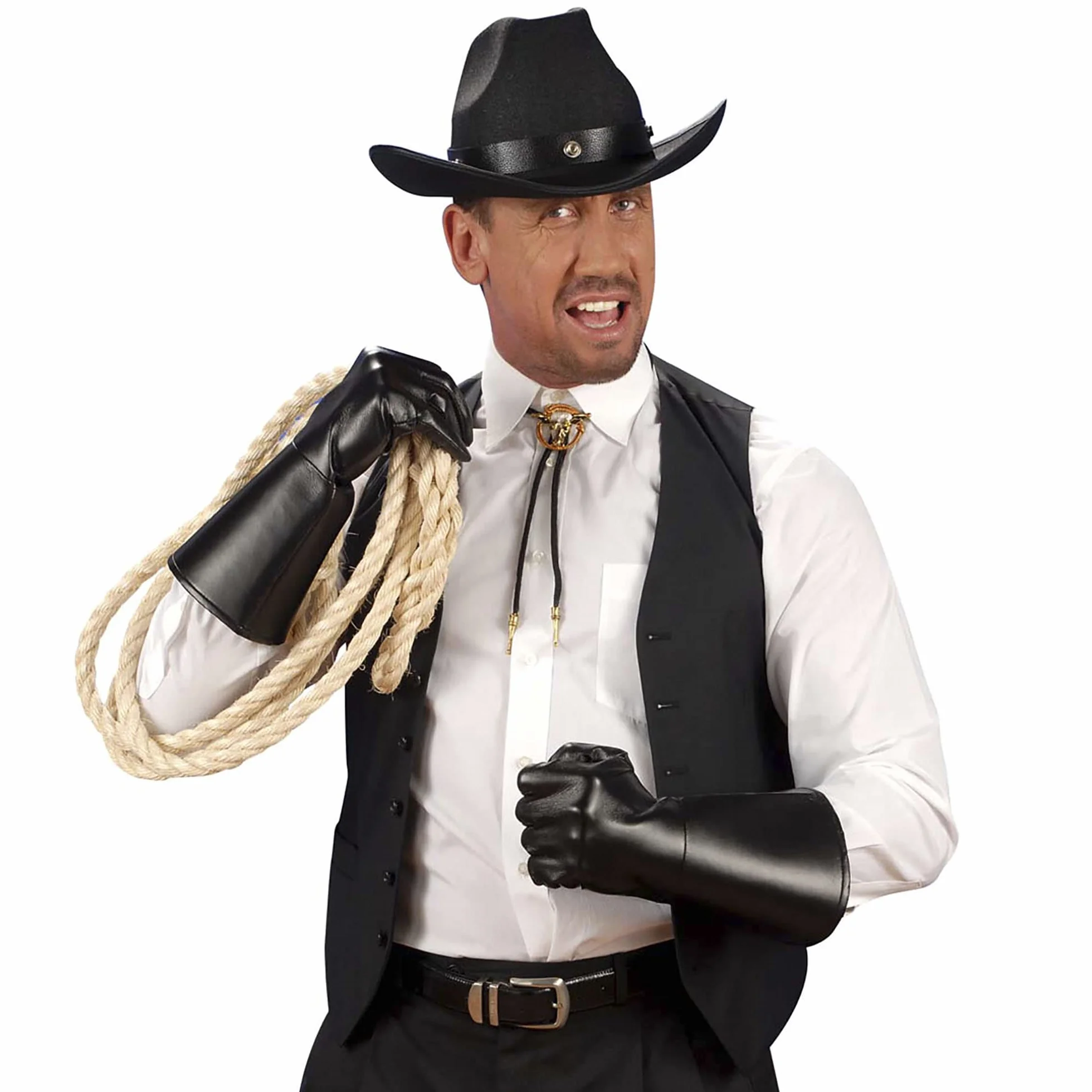 "BLACK CHARACTER GLOVES" skórzany wygląd - (One Size Fits most Adult)