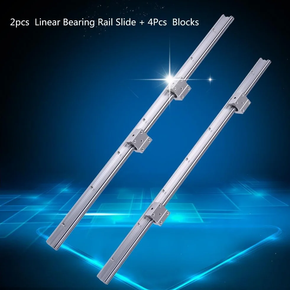 2 szt. prowadnic SBR12 z łożyskiem kulkowym, 700 mm, 12 mm, liniowe + 4 szt. rolek SBR12UU zestaw prowadnic z łożyskiem liniowym