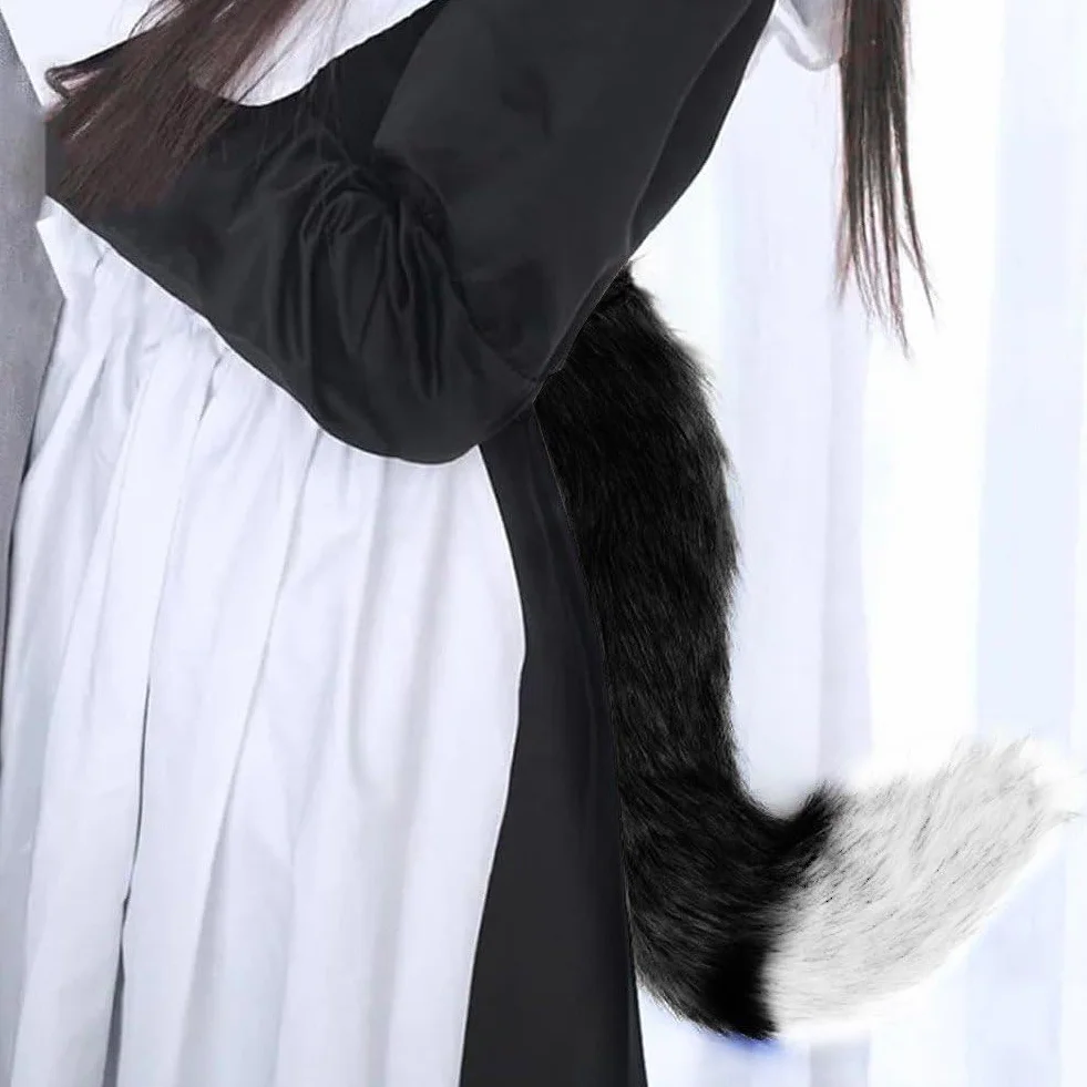 1 zestaw maski kota kostium ogon i łapa rękawiczki zestaw na maskaradę cosplay imprezę Halloween maska Therian