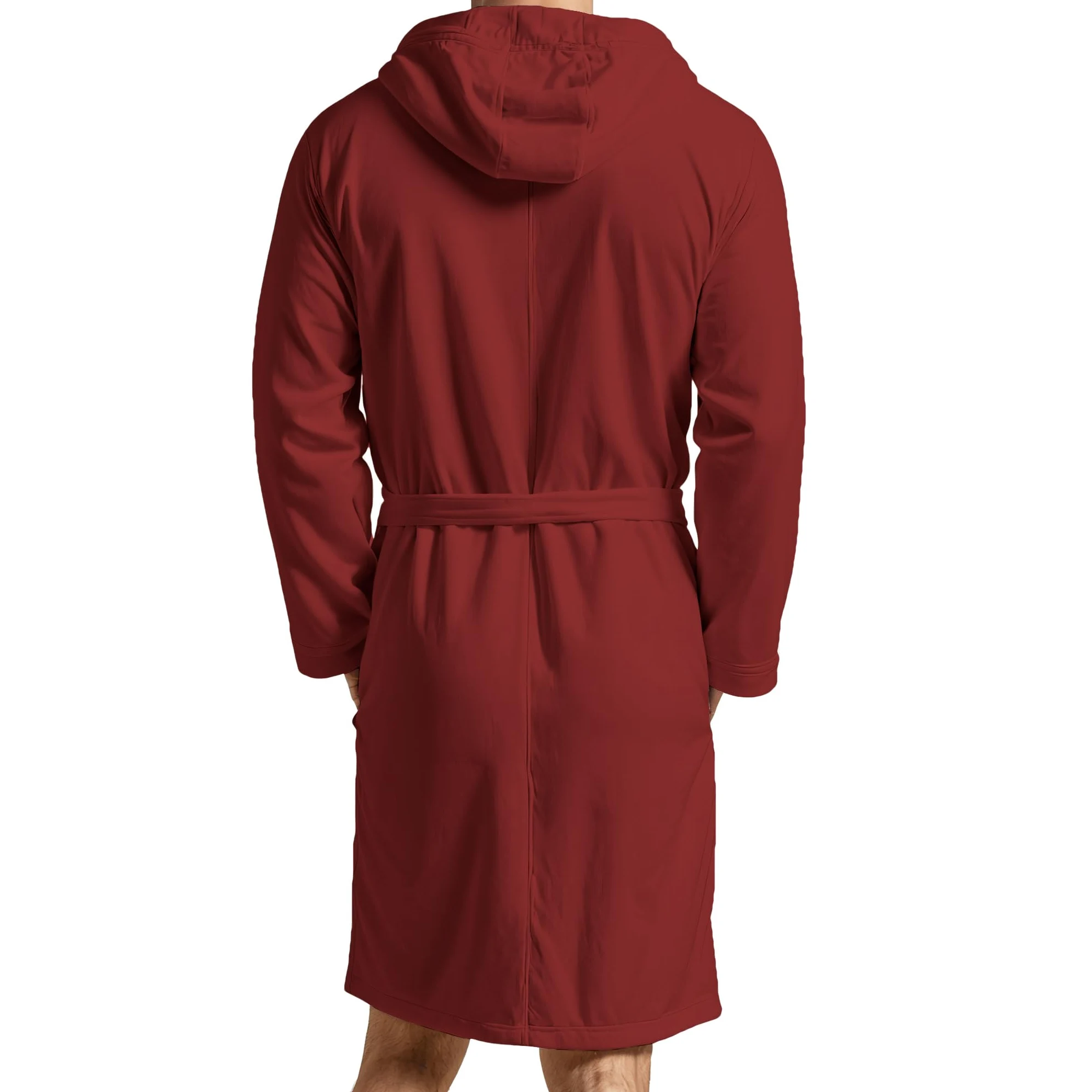 PETTI Artigiani Italiani Szlafrok z Mikrofibry Męski Damski z Kapturem, Kieszeniami, Paskiem, Unisex Szybkoschnący na Siłownię, Basen, Plażę, Spa, Bordowy, L