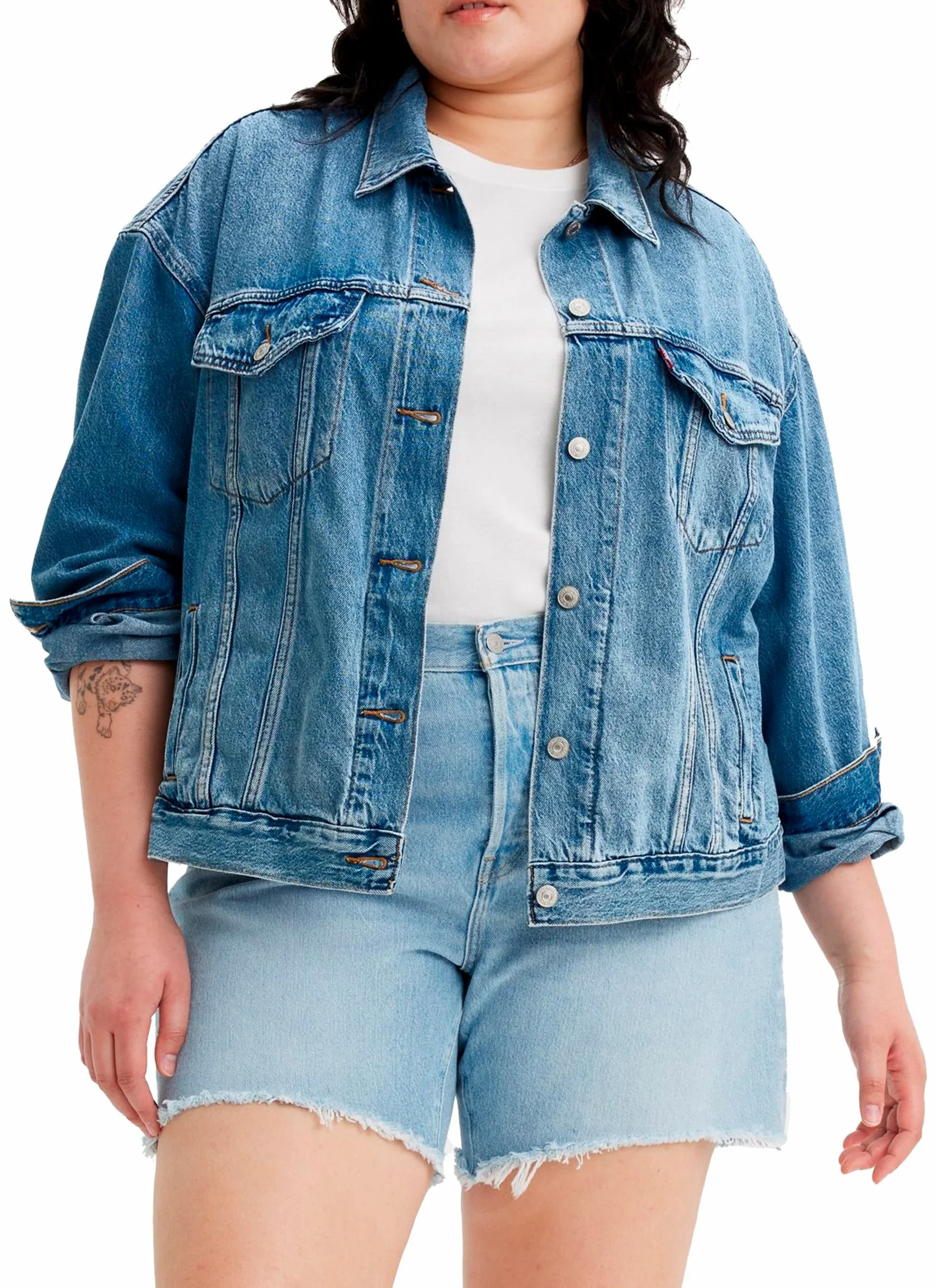 Levi's Pl 90s Trucker kurtka dżinsowa damska, Turning Heads Plus, 4XL duże rozmiary