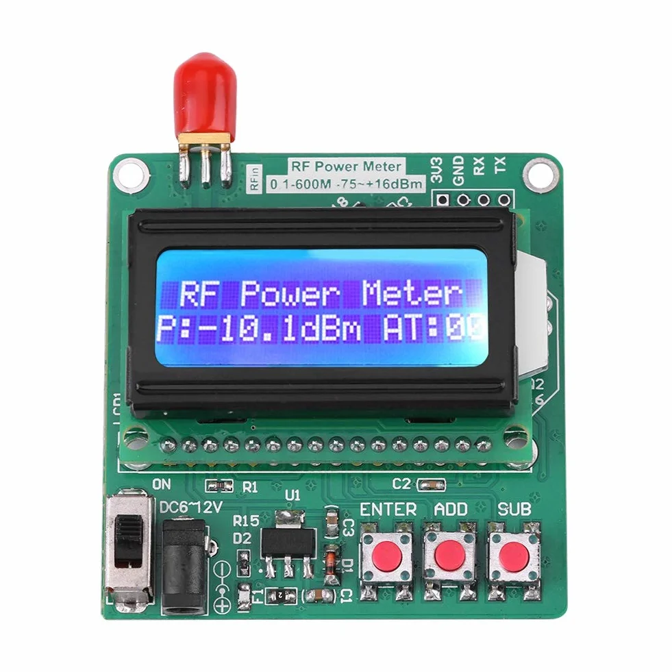 Miernik Mocy RF Miernik Mocy 1–600 MHz, Miernik Mocy RF Miernik Mocy RF Testowanie Elektryczne Mierniki Mocy Miernik Tłumienia Częstotliwości z Cyfrowym Wyświetlaczem LCD do Radia