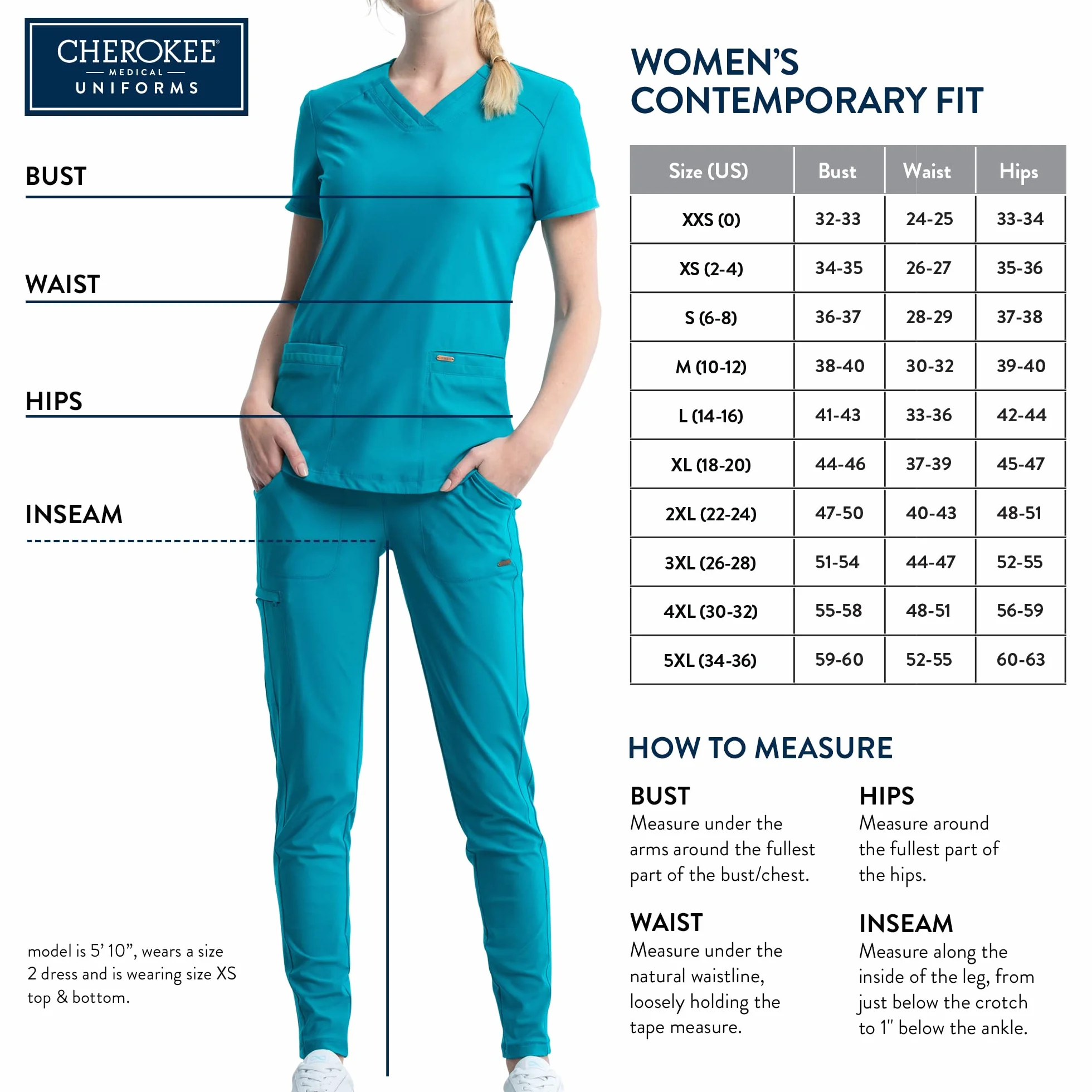 Cherokee Damski Scrub-Top Infinity z kieszeniami