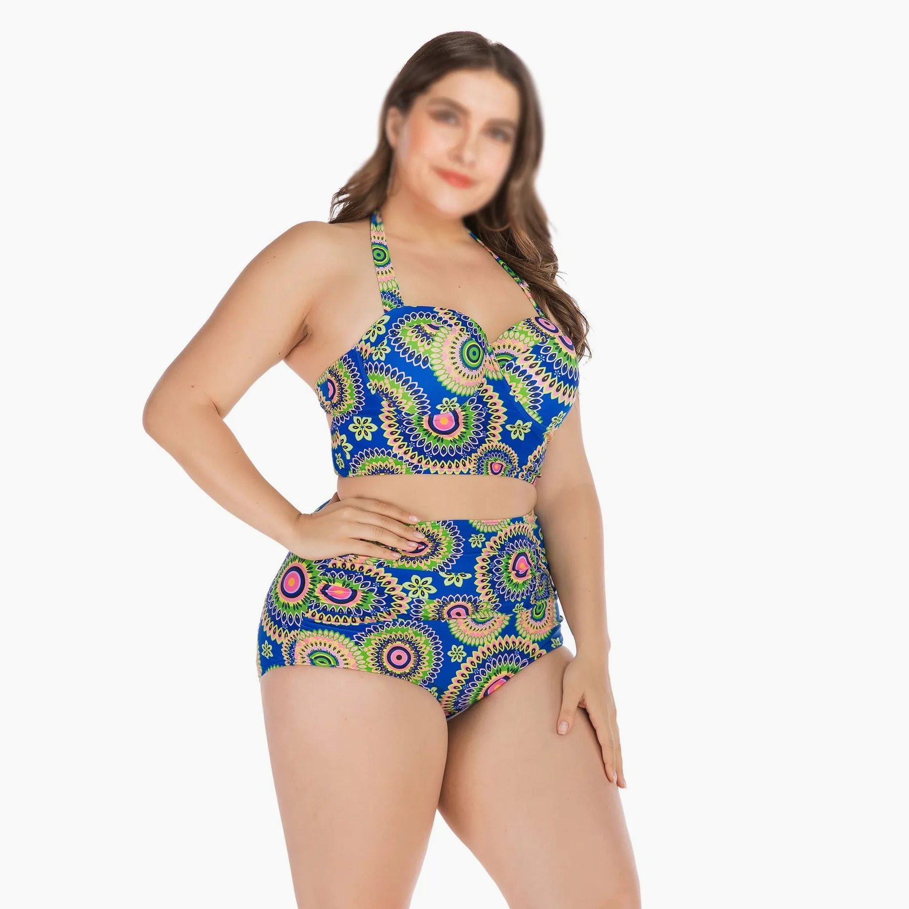 Bikini Halter Bikini Damskie bikini w dużych rozmiarach Dwuczęściowe stroje kąpielowe bikini (kolor: A, rozmiar: kod XXL) (kod A XXXL)
