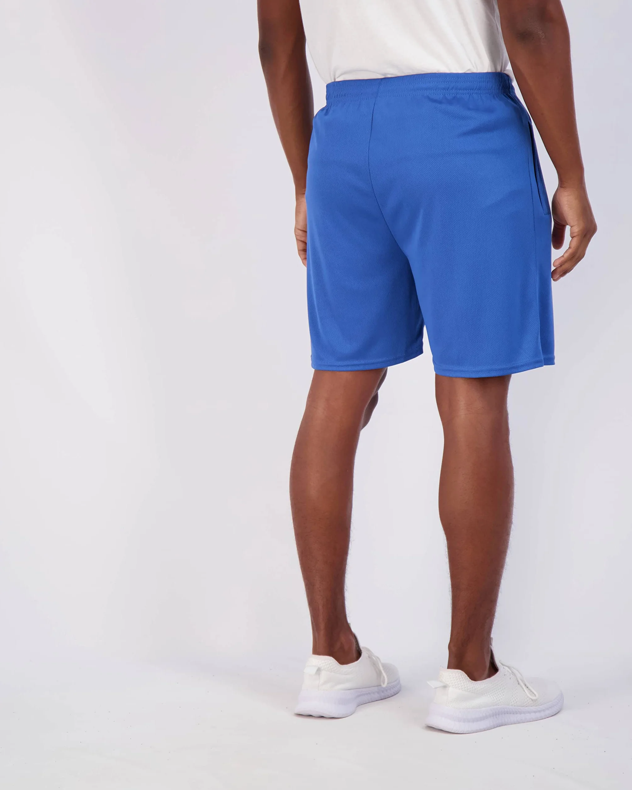 Real Essentials 4 Pack: Men's Mesh 7"/ 5"/ 3" Athletic Zipper Shorts Workout Gym Running Basketball (7 Inch Set 3, Black, Blue, Green, Grey - XL - Standard)
