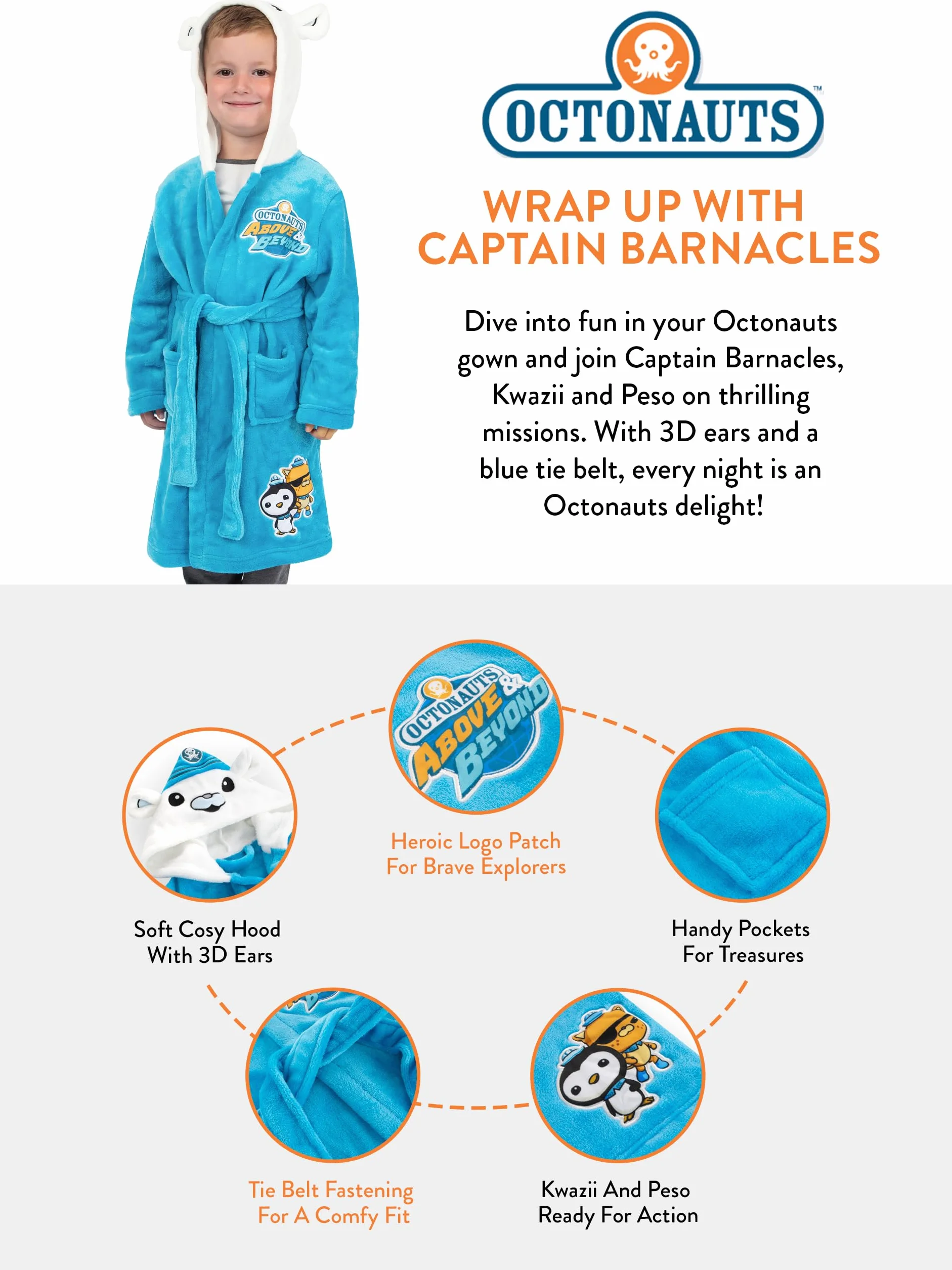 Octonauts Szlafrok Chłopięcy Kapitan Barnacles dla Chłopców