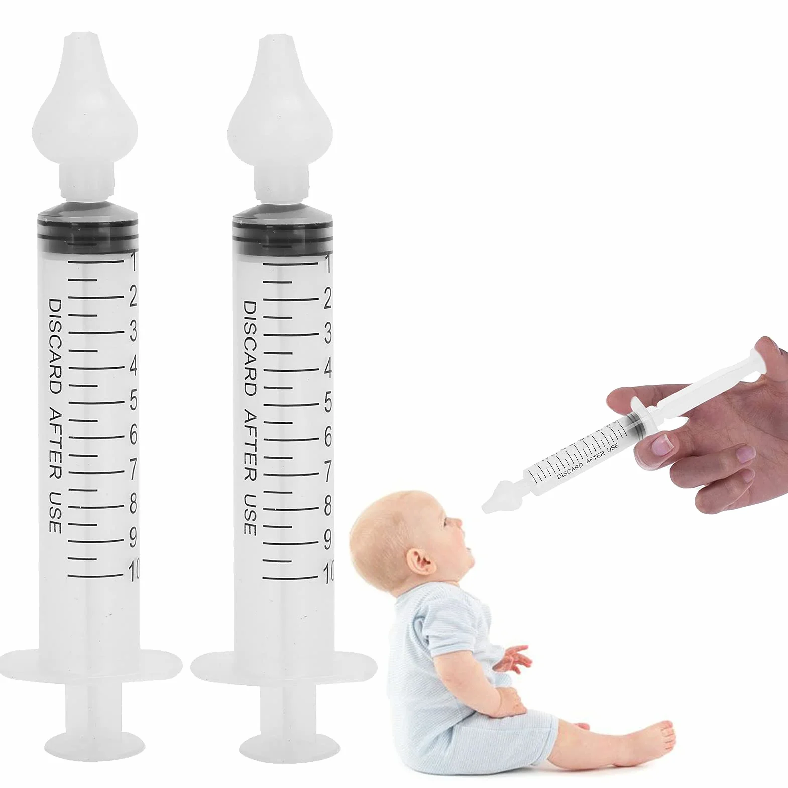 2 szt. 10 ml strzykawka do nosa silikonowy środek do czyszczenia nosa dla niemowląt Irygator do nosa strzykawka dla niemowląt aspirator do nosa dla niemowląt urządzenie do płukania nosa i płukania