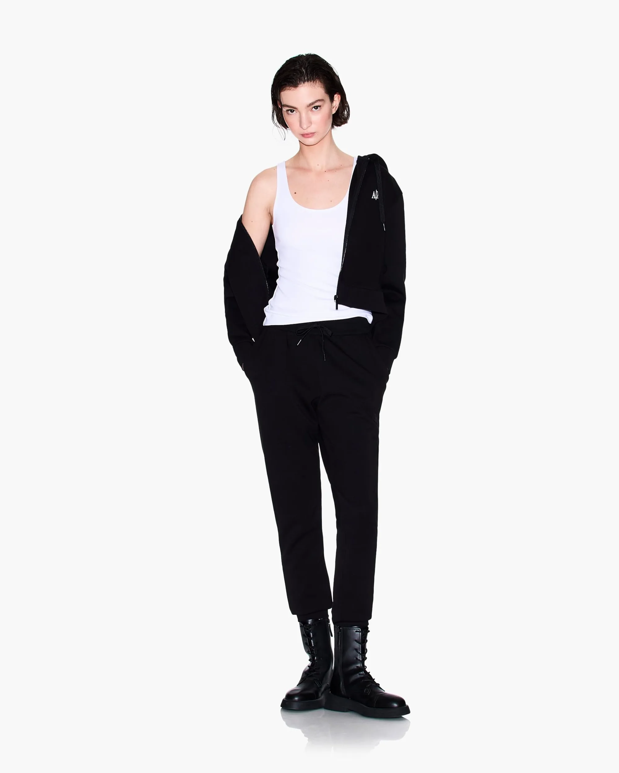 Armani Exchange Essential, Logo Signature, Shiny Logo On Drawstring - Spodnie dresowe Kobiety
