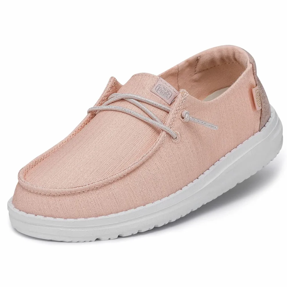 Hey Dude Wendy Youth Glitter Moccasin Rose Crystal 36 EU