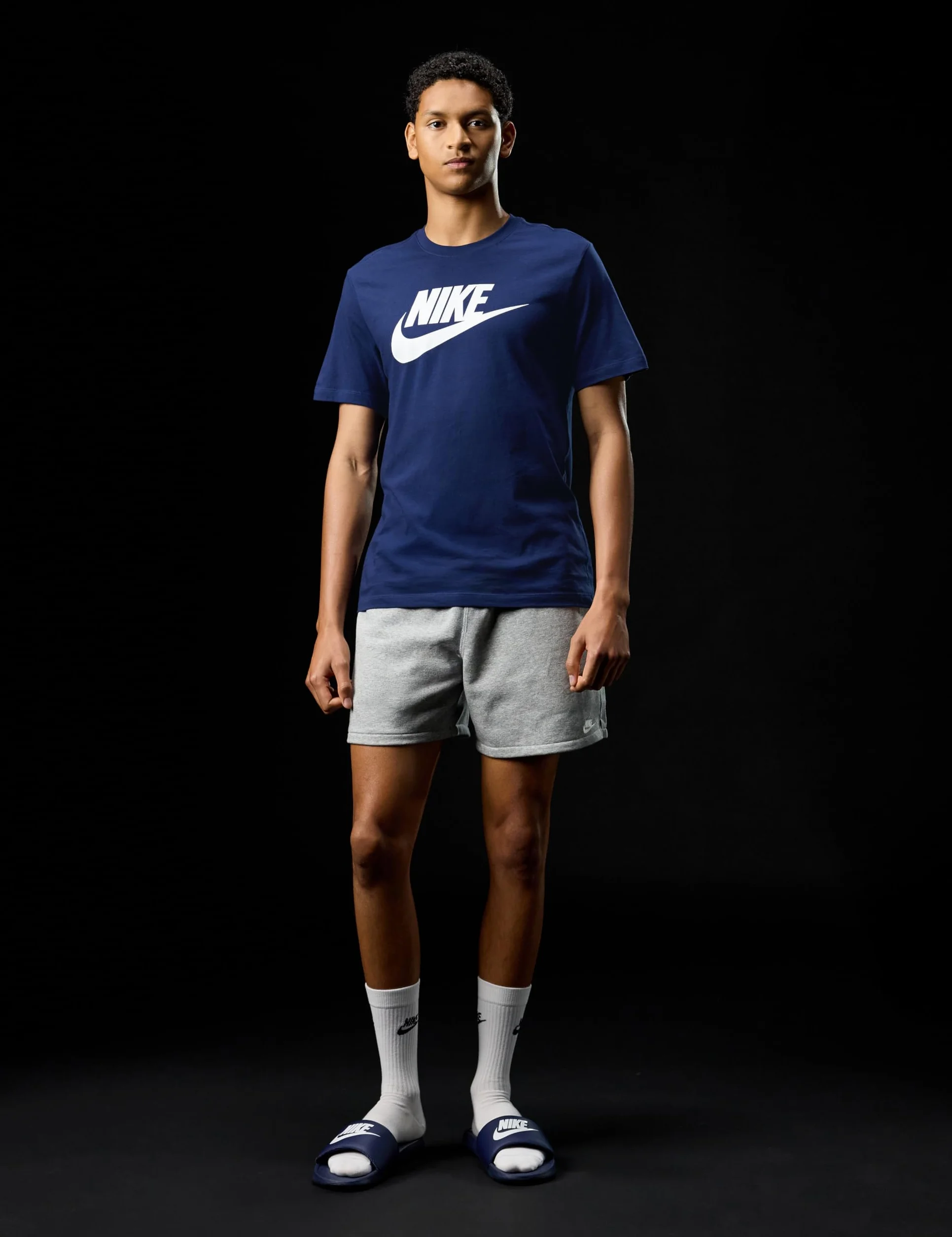 NIKE Męska koszulka M Nsw Icon Futura, Midnight granatowy/biały, XXL
