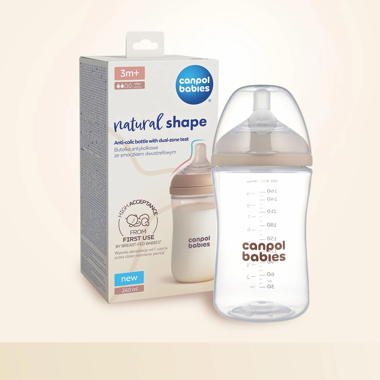 Canpol babies Antykolkowy smoczek dwustrefowy Natural Shape 2 szt. (mini: 0m+)