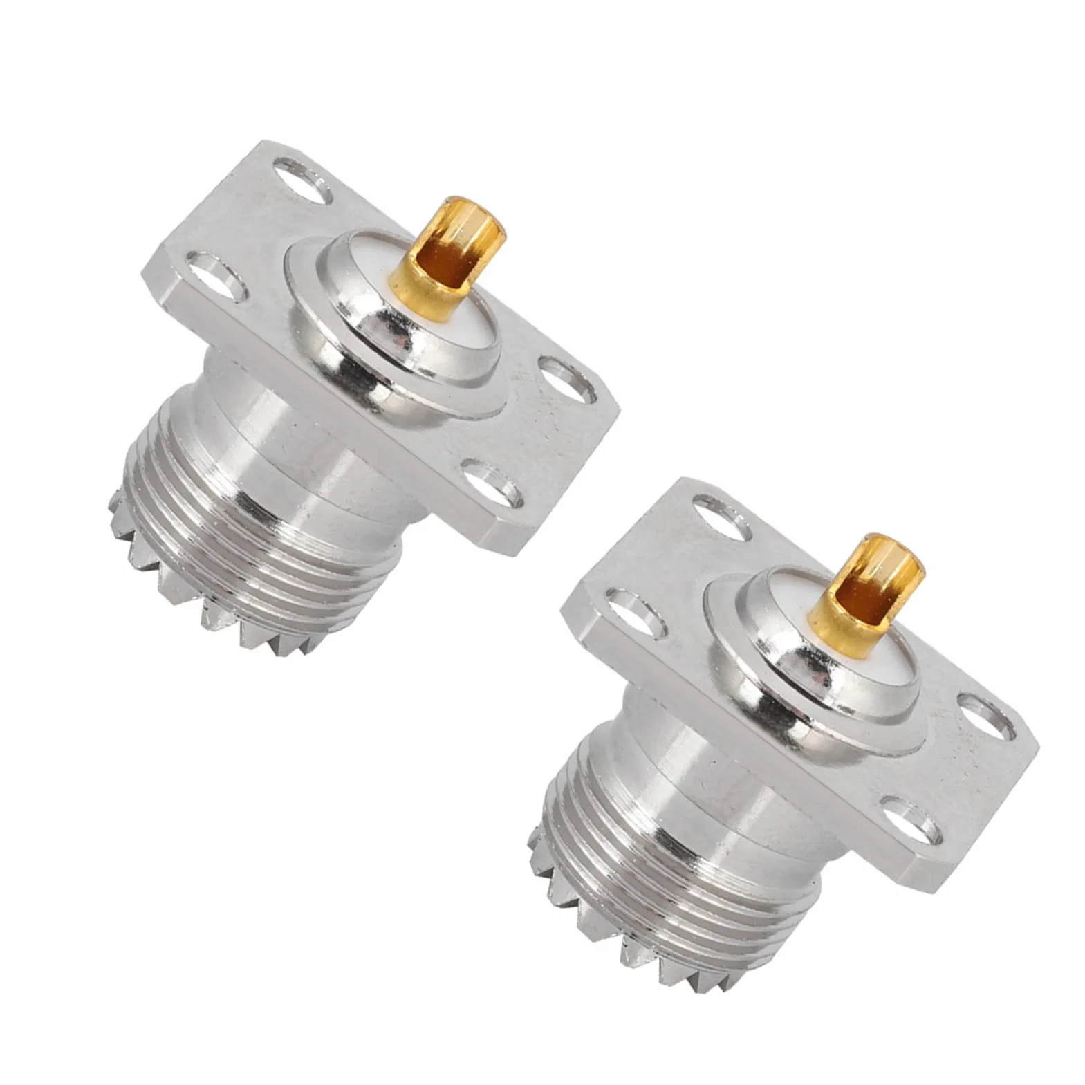 Topiky 2 sztuki gniazdo UHF SO239 Jack 4 gniazdo gniazdo panel Chassis Mount RF adapter koncentryczny złącze koncentryczne