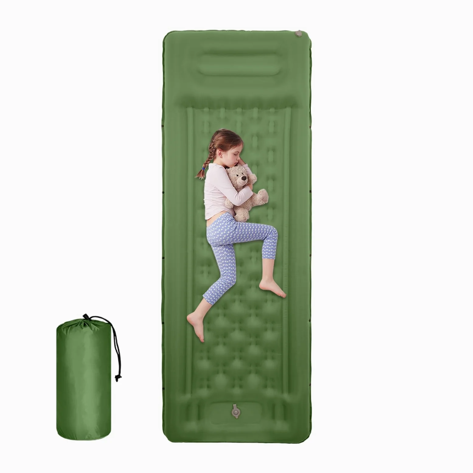 Napompowana Mata do Spania Na Camping Przenośny Materac O Grubości 11 | Wbudowana Pompka Nożna Do Materaca dla Dorosłych na Wędrówki Podróże Outdoor do Namiotu i Samochodu