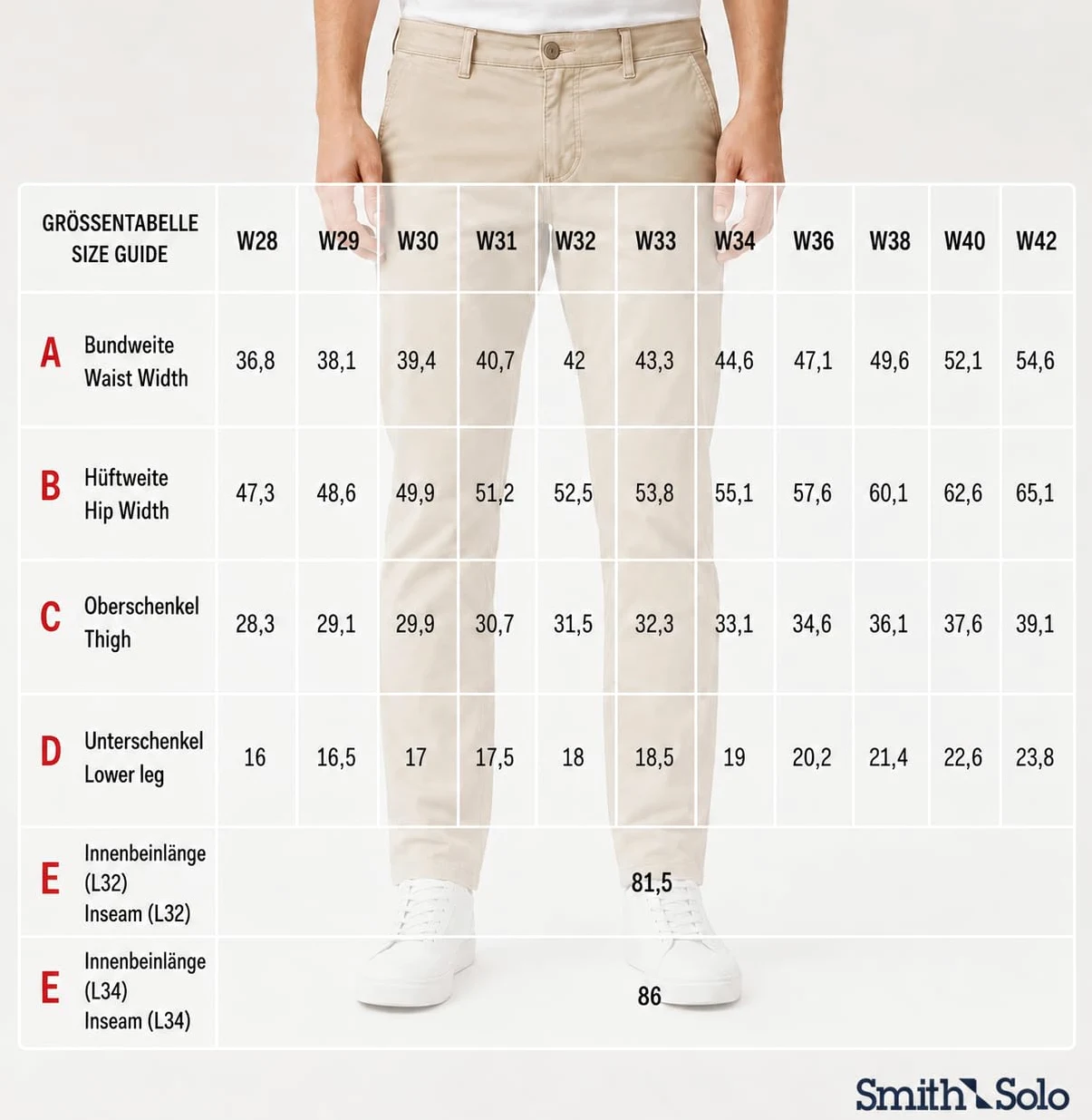 Smith & Solo Męskie spodnie chinosy, slim fit, rozciągliwe, wykonane w 98% z bawełny, eleganckie spodnie materiałowe, do biznesu i na czas wolny, chinosy męskie