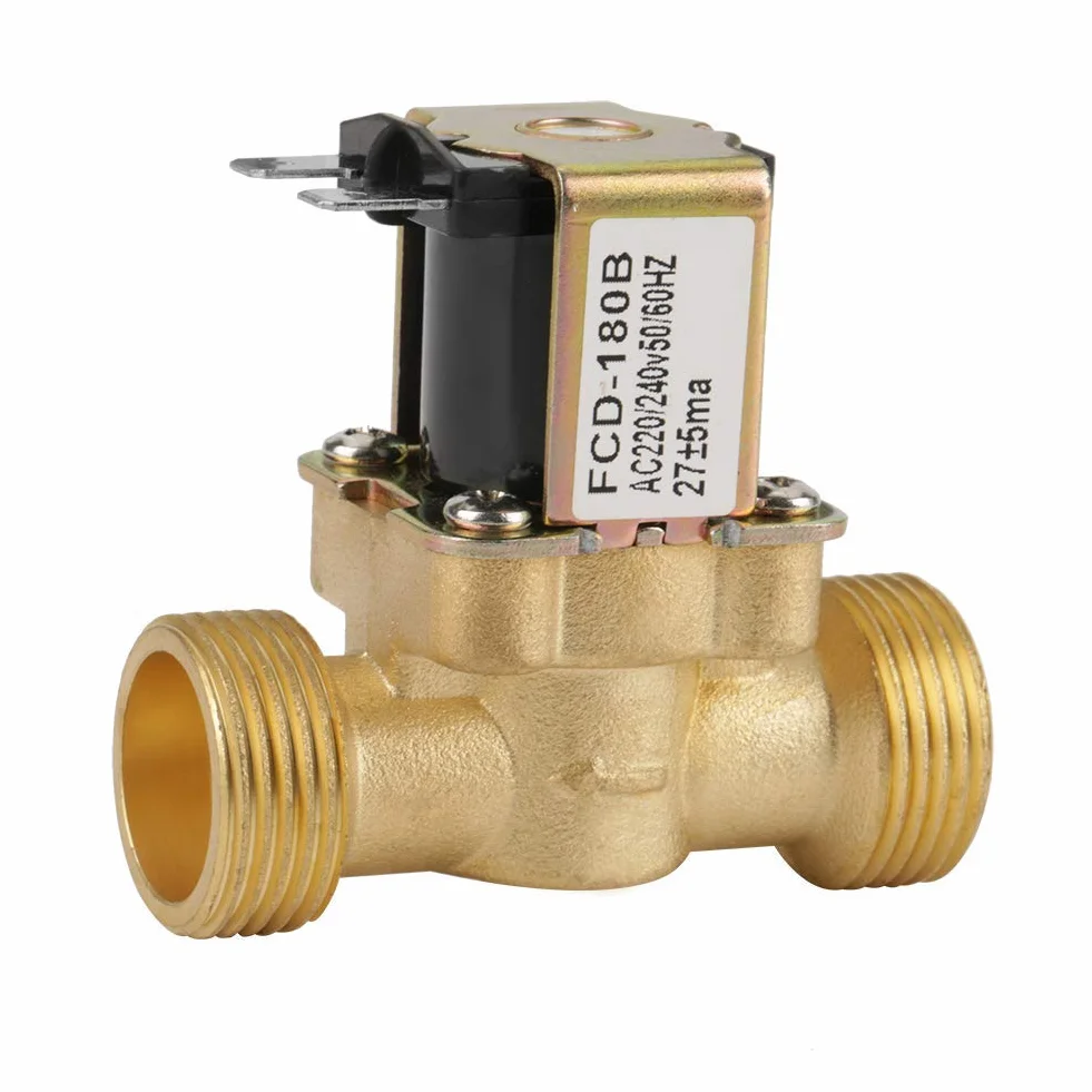 FCD-180B Elektrozawór Mosiężny normalnie zamknięty, 220/240V, 4 AC, 2 sposoby wlotu wody