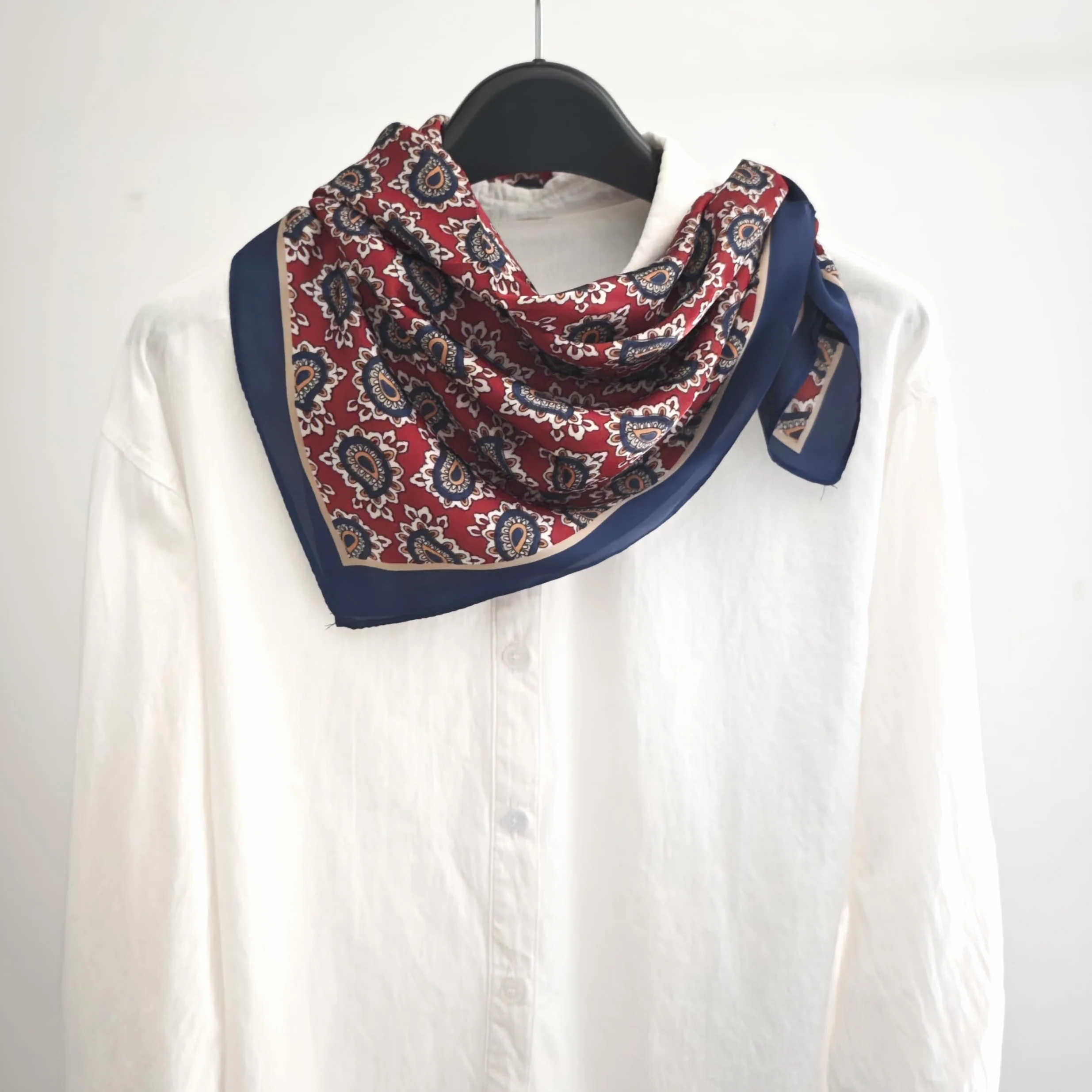 GIMIRO Kobiety 70 x 70 cm szalik symulowany jedwabny kwiaty szalik krawat pepitka bandana