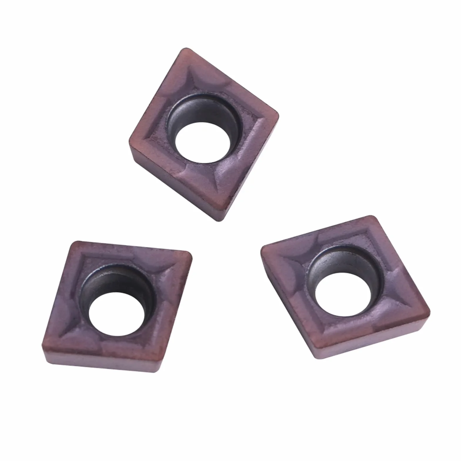 Płytki CNC, 10 szt. Płytki Tokarskie CNC CCMT060204 Hss, Cmt060204 Płytki Węglikowe VP15TF Węglik Fioletowy Brąz Końcówki Płytki Ostrza Nożyce Płytki Wieloostrzowe Tokarka