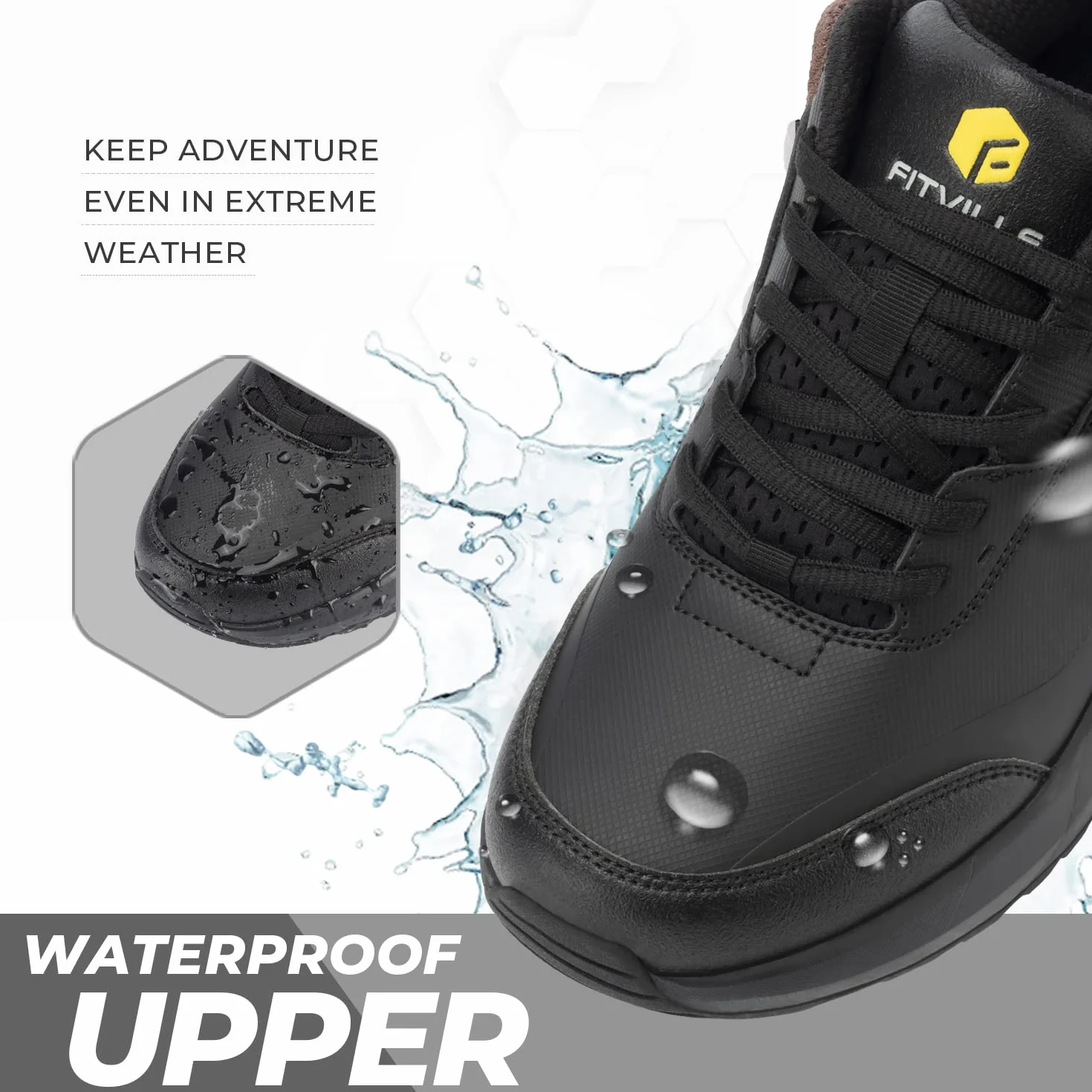 Fitville Buty Turystyczne Męskie Wodoodporne Lekkie Trekkingowe Outdoorowe