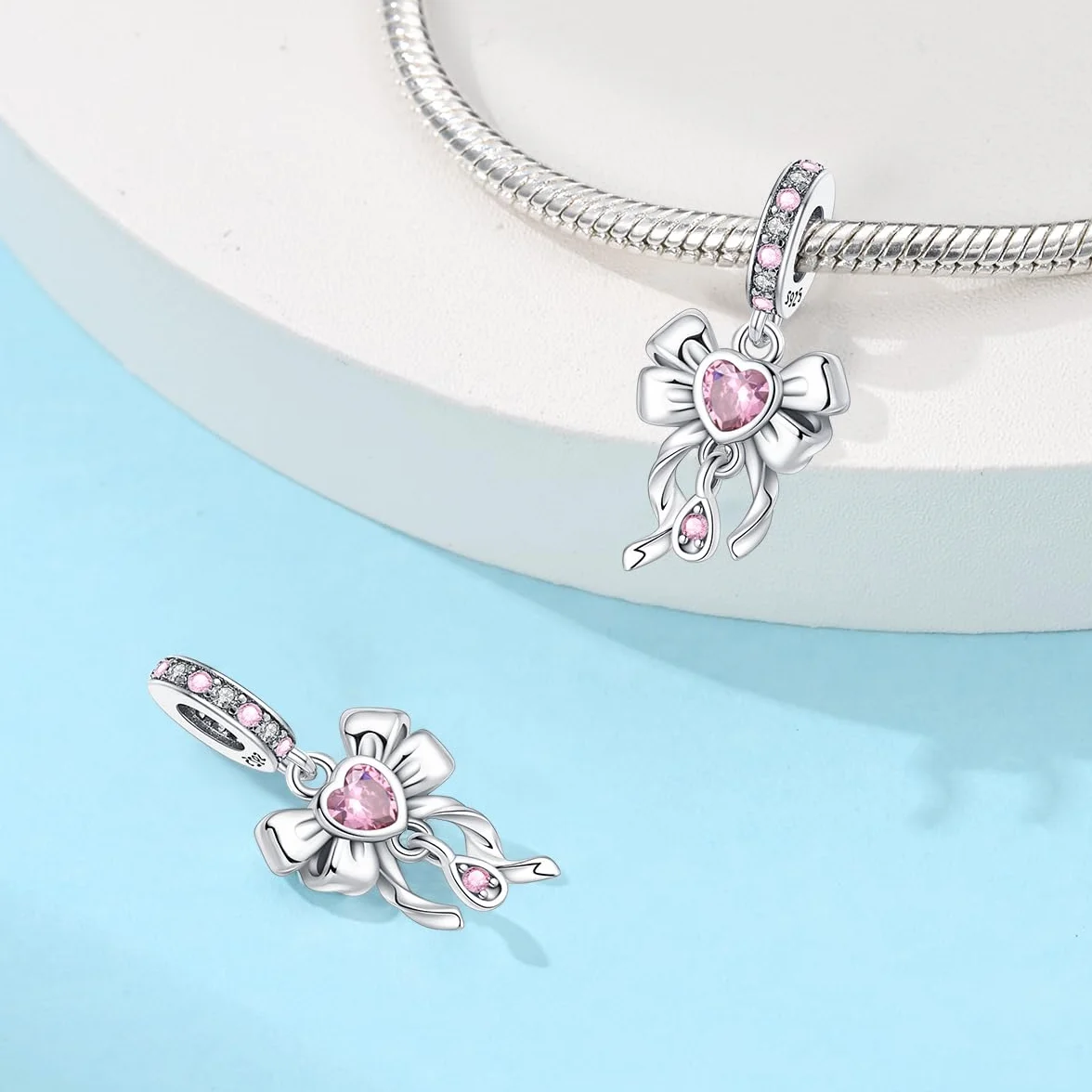 HappyStar Zawieszka ze srebra wysokiej próby 925, koraliki charms, biedronka, koraliki do bransoletek, kompatybilne z damską bransoletką (zawiera separator koralików), Cyrkonia Srebro szterlingowe