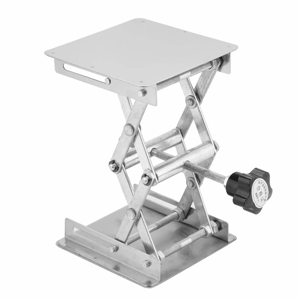 Podnośnik Laboratoryjny ze Stali Nierdzewnej, Platforma Podnosząca, Stojak Nożycowy do Eksperymentów Naukowych, 100 x 100 mm