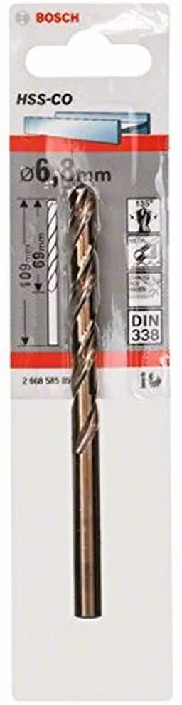 Bosch Professional Wiertła do metalu HSS-Co (6,8 x 69 x 108 mm, Akcesoria wiertarek)