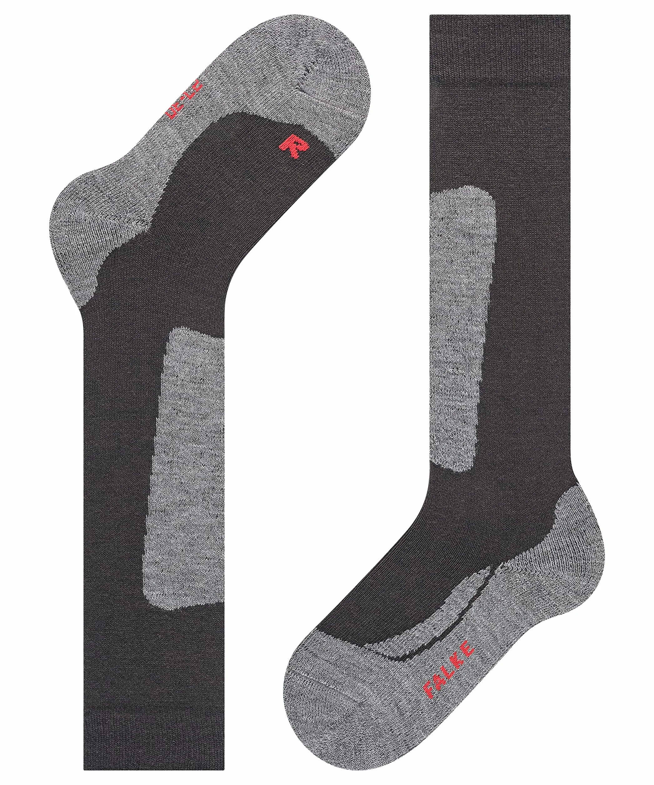 FALKE Uniseks - dzieci Skarpety narciarskie Active Ski K Kh Wełna ciepłe grube 1 Para, Czarny Black 3000, 35-38