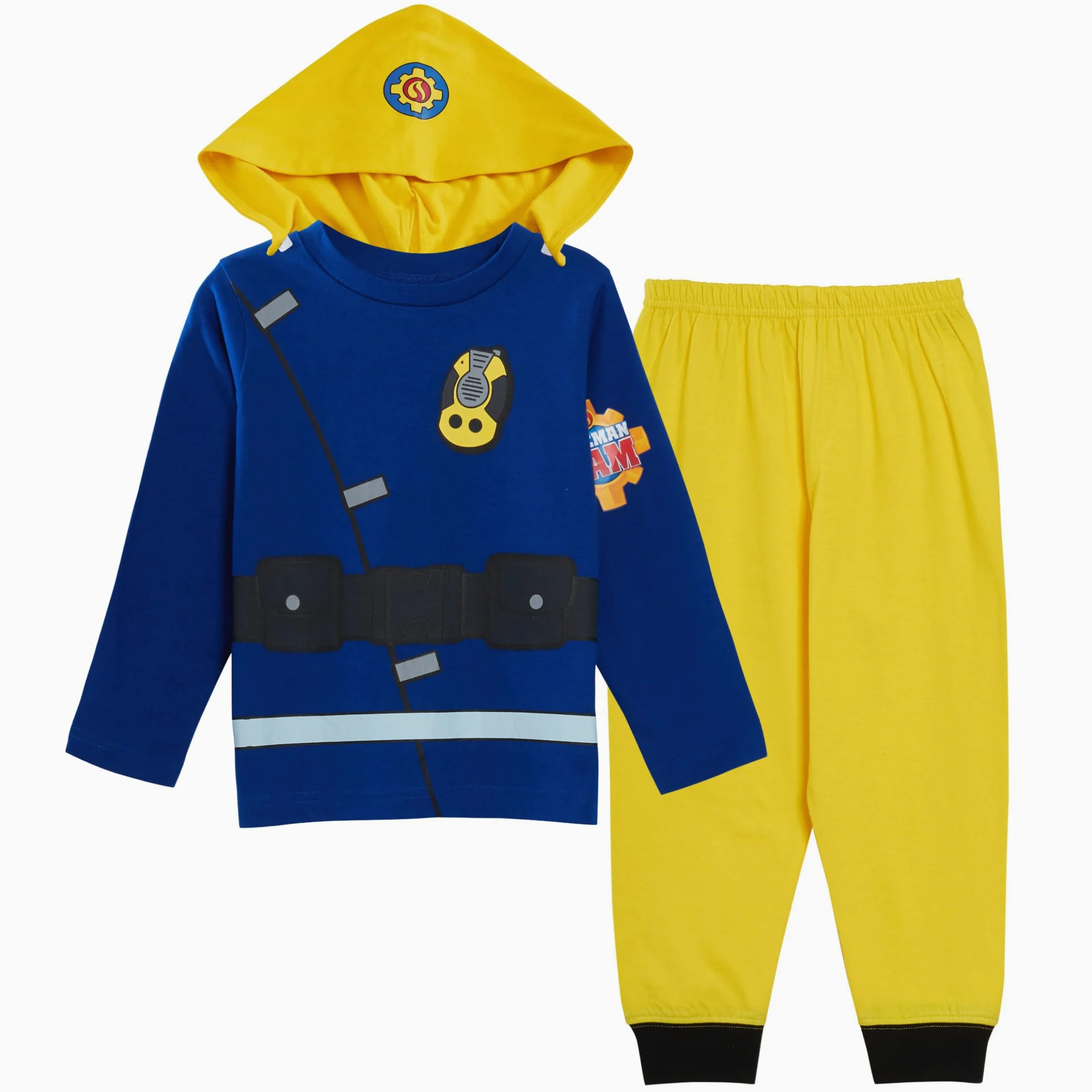 Fireman Sam Chłopcy Nowość Ubieranka Piżama Dzieci Pełnowymiarowy Postać Pjs Rozmiar
