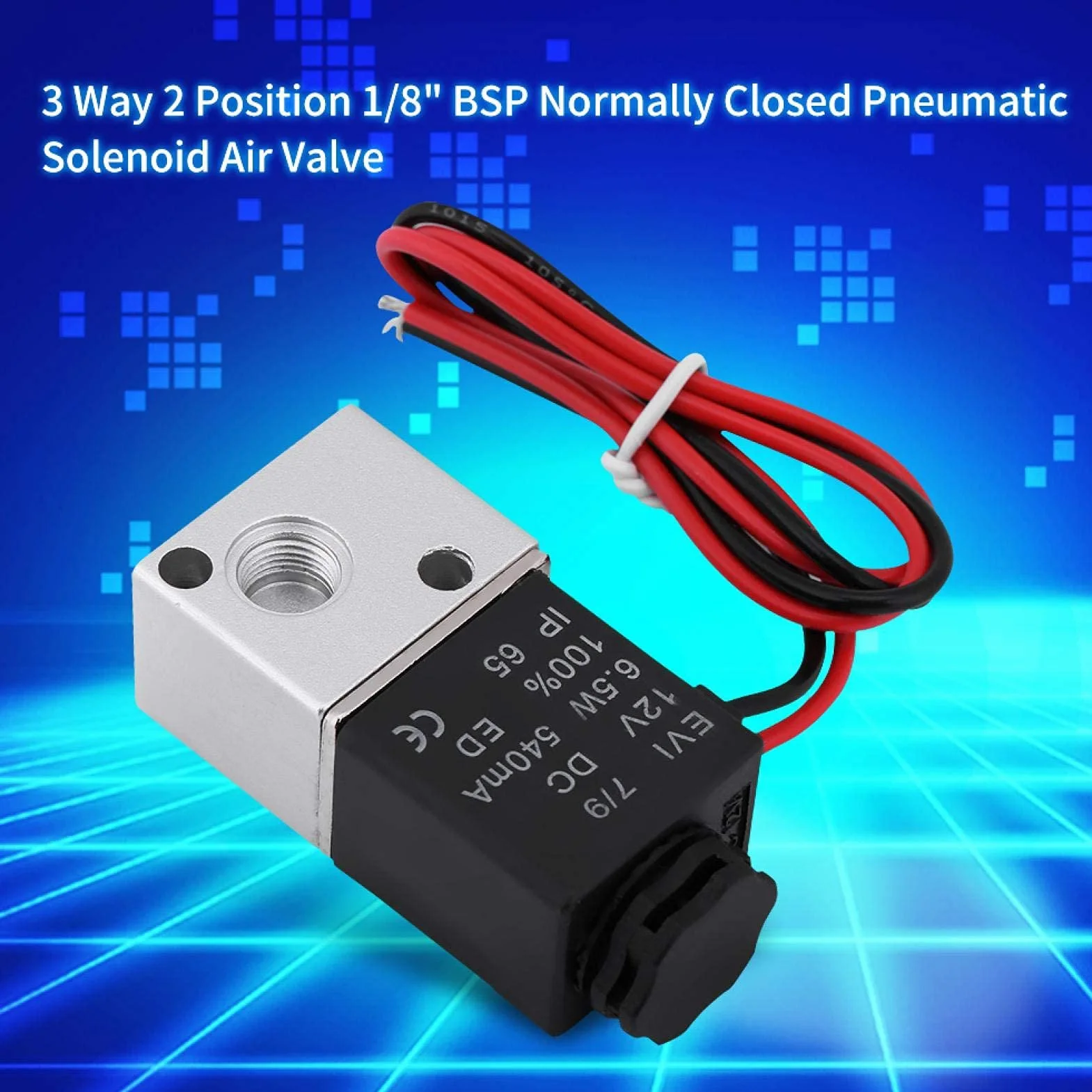 Elektrozawka powietrza, 1/8" 3V1-06 DC 12V/24V 3-drożny 2-pozycyjny BSP normalnie zamknięty elektryczny zawór powietrzny (DC24V)