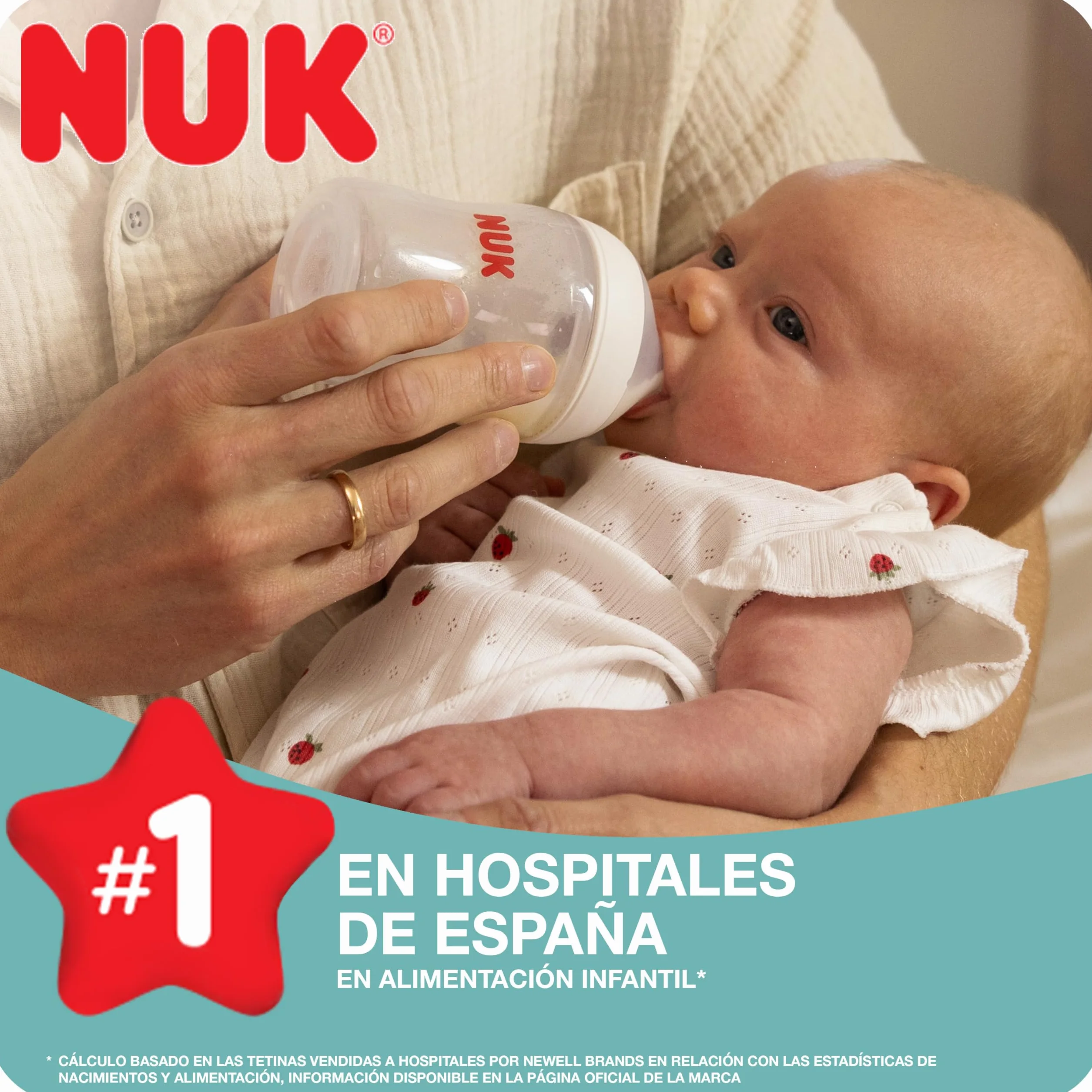 NUK Perfect Match Zestaw butelek dla niemowląt | 3+ miesięcy | Dostosowuje się do podniebienia, kontrola temperatury, odpowietrznik antykolkowy, 260 ml, bez BPA, silikonowy smoczek, tęcza i serce, 2