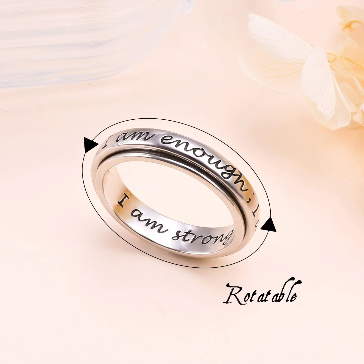 Spinner Ring pierścionek ze srebra 925 antystresowy ADHD autyzm