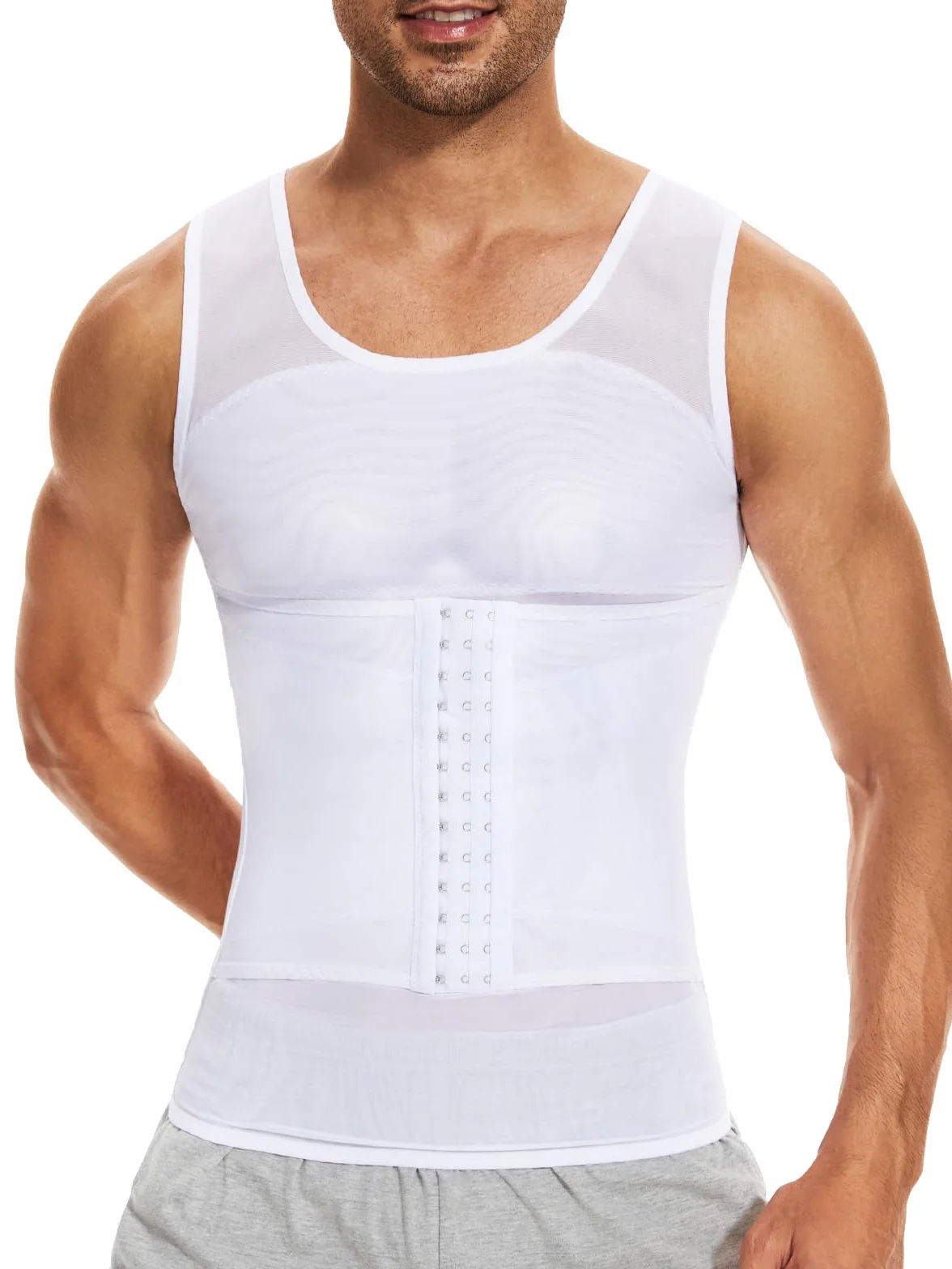 SLIMBELLE Męska koszulka kompresyjna Wyszczuplająca urządzenie do modelowania sylwetki Podkoszulek Kamizelka Klatka piersiowa brzucha Trening Talia Trenażer Tank Top