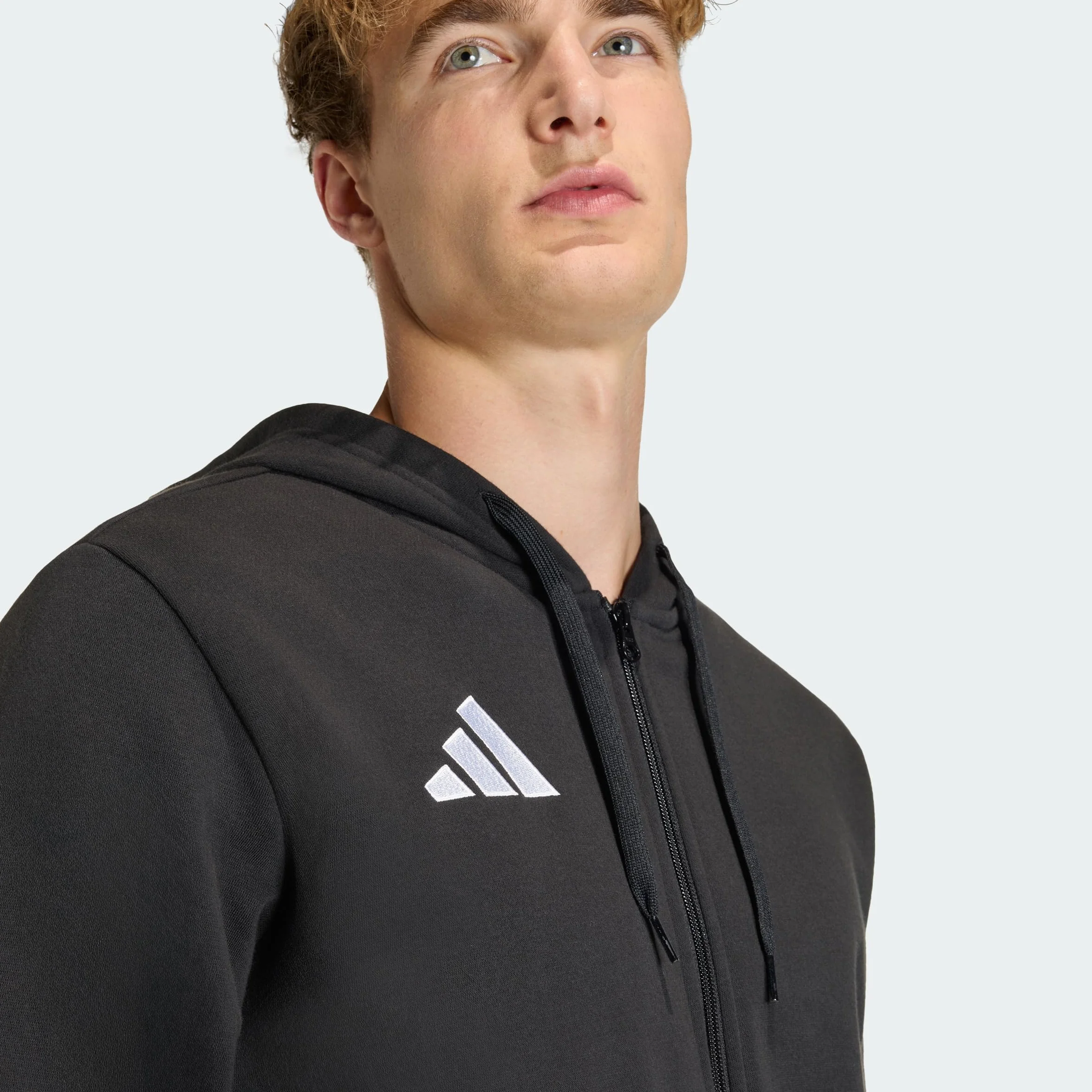 Adidas Mężczyźni Entrada26 Full Zip Hoodie Sweatshirt, Black/White, L