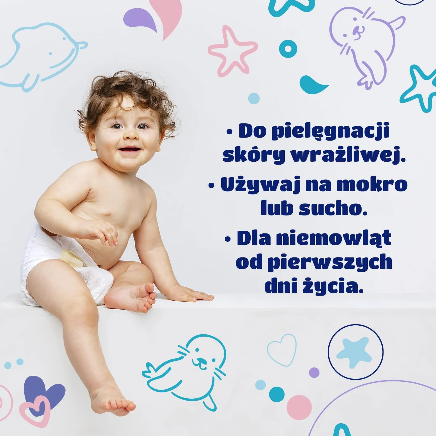 Kindii Pure&Dry Suche Chusteczki dla niemowląt - Baby Essentials - Jednorazowy ręcznik do twarzy - Chusteczki dla niemowląt luzem - Akcesoria dla niemowląt - Wielofunkcyjne - 100% bawełna - 20 x 20 cm