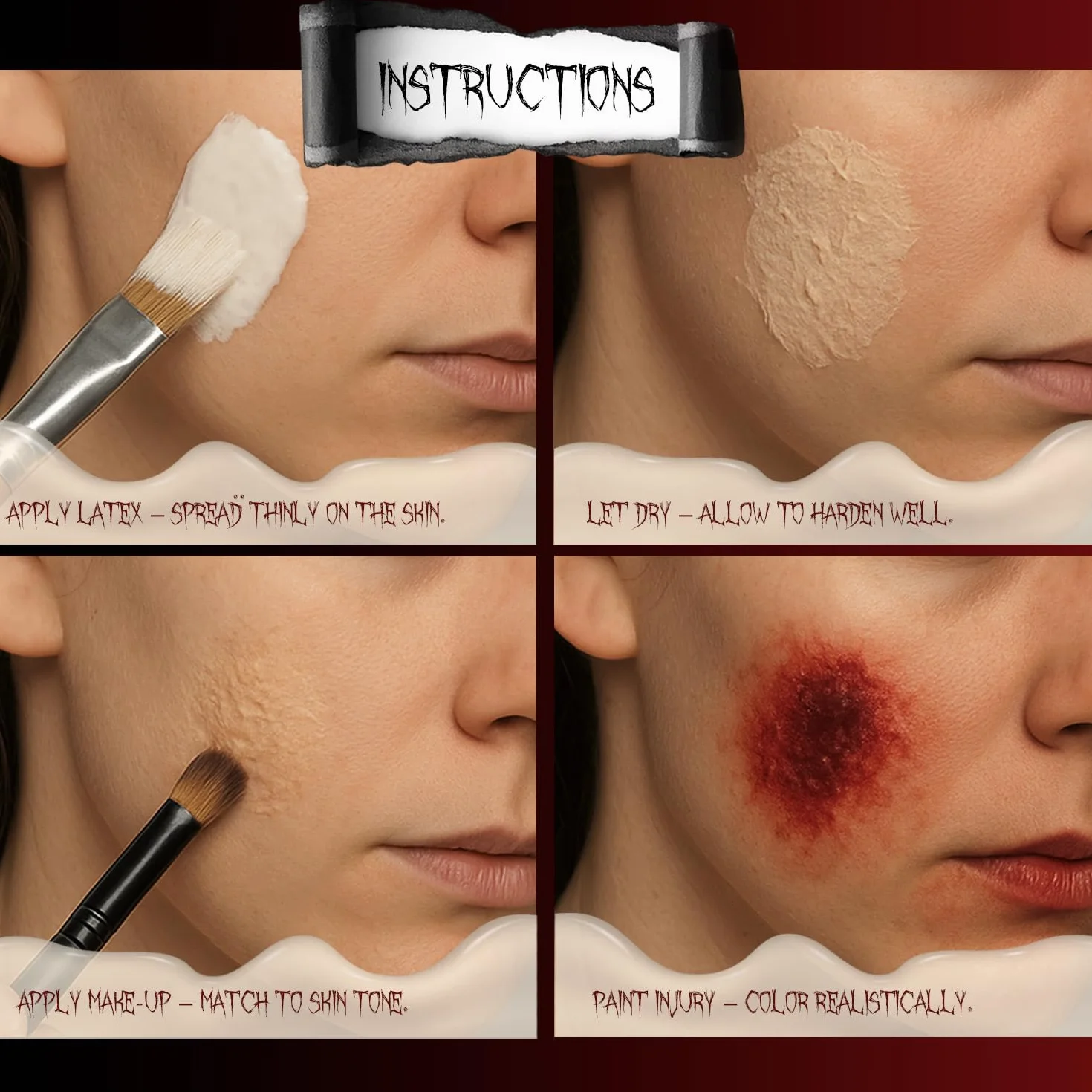 FESTICY Lateks biały płyn 30 ml do makijażu Halloween sztuczne blizny
