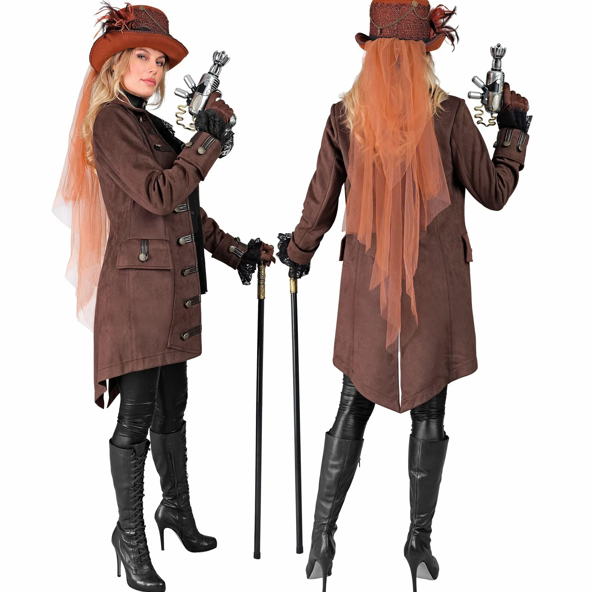 W WIDMANN MILANO Party Fashion - Historyczny płaszcz dla kilku postaci, kostiumy pirackie, steampunkowe, karnawałowe