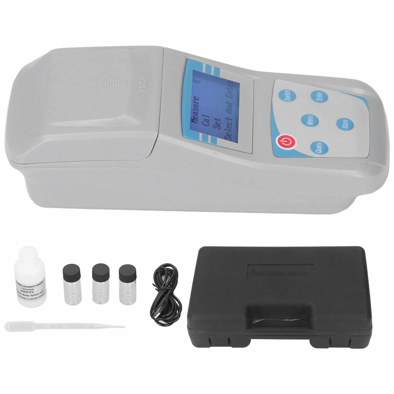Mętności Lab, przenośny Turbidimetr Jakość wody Turbidity Detection Analyzer, Zakres pomiarowy 0-200 NTU, 90 ° Rozproszone światło Dokładność 0.1 z podświetleniem, łatwa kalibracja