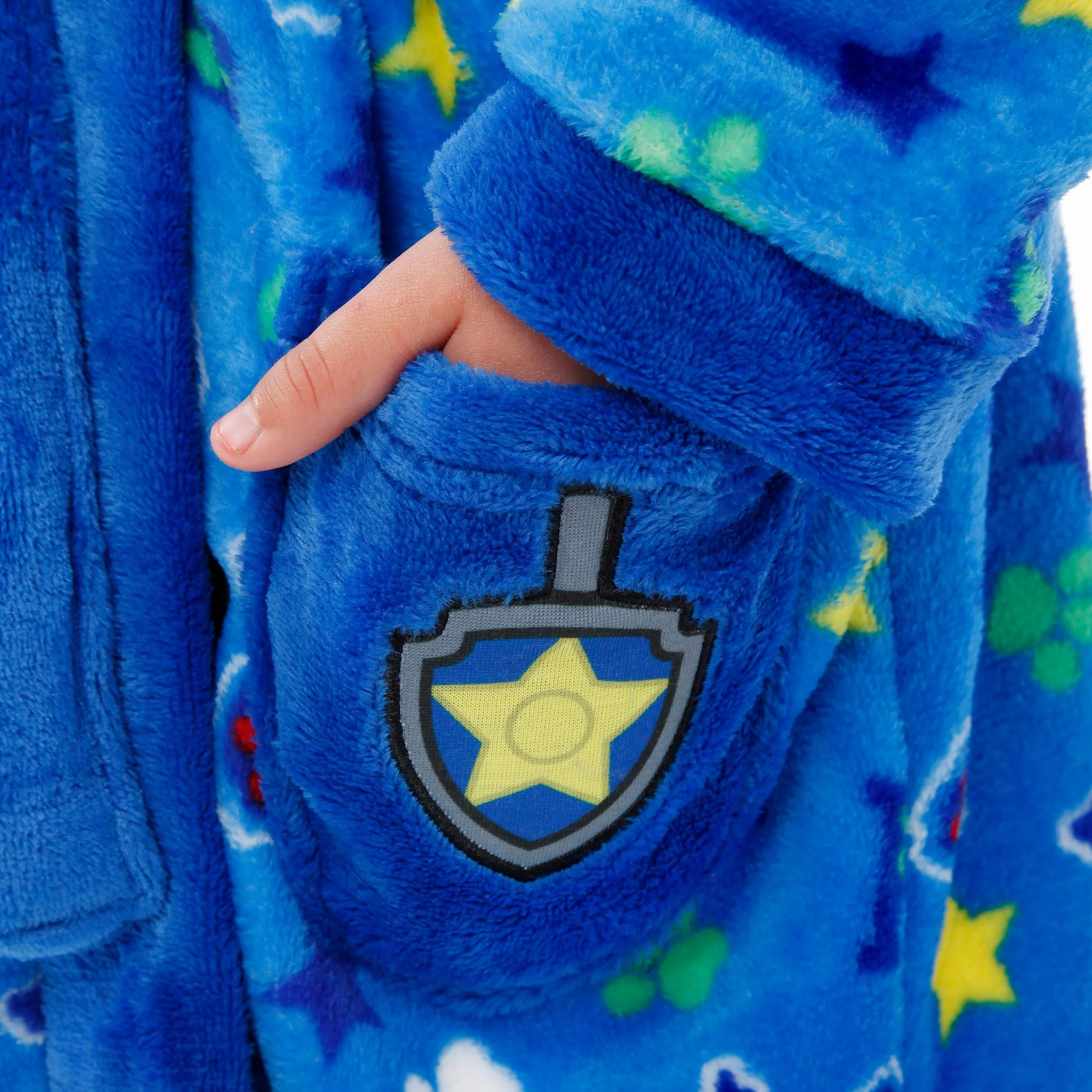 Paw Patrol Szlafrok | Szarfy Chase dla Dzieci | Polarowa Szata z Kapturem dla Chłopców
